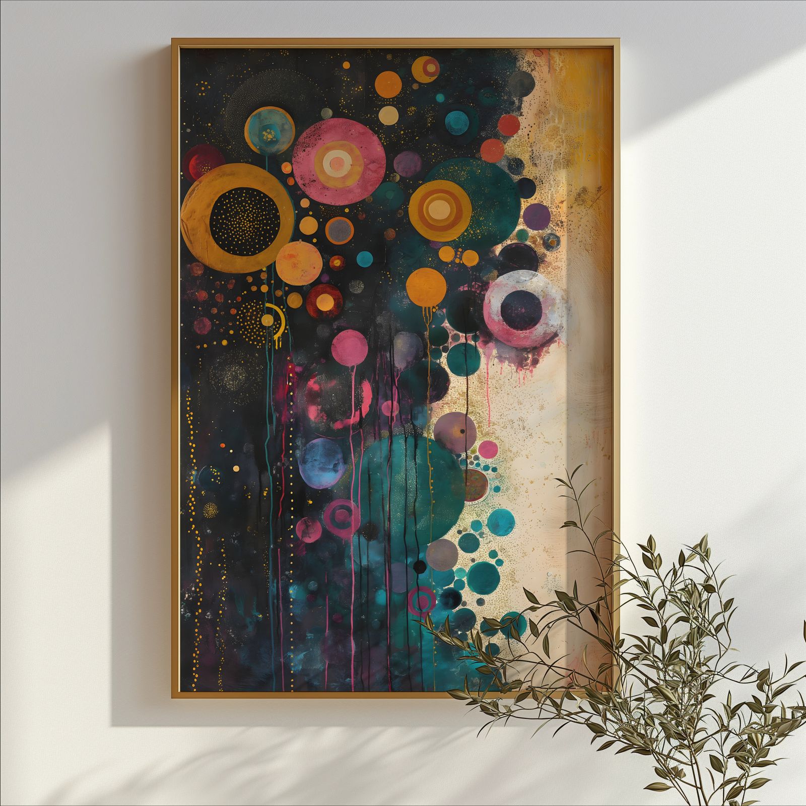 Rising Thoughts shown in a room — branch mockup