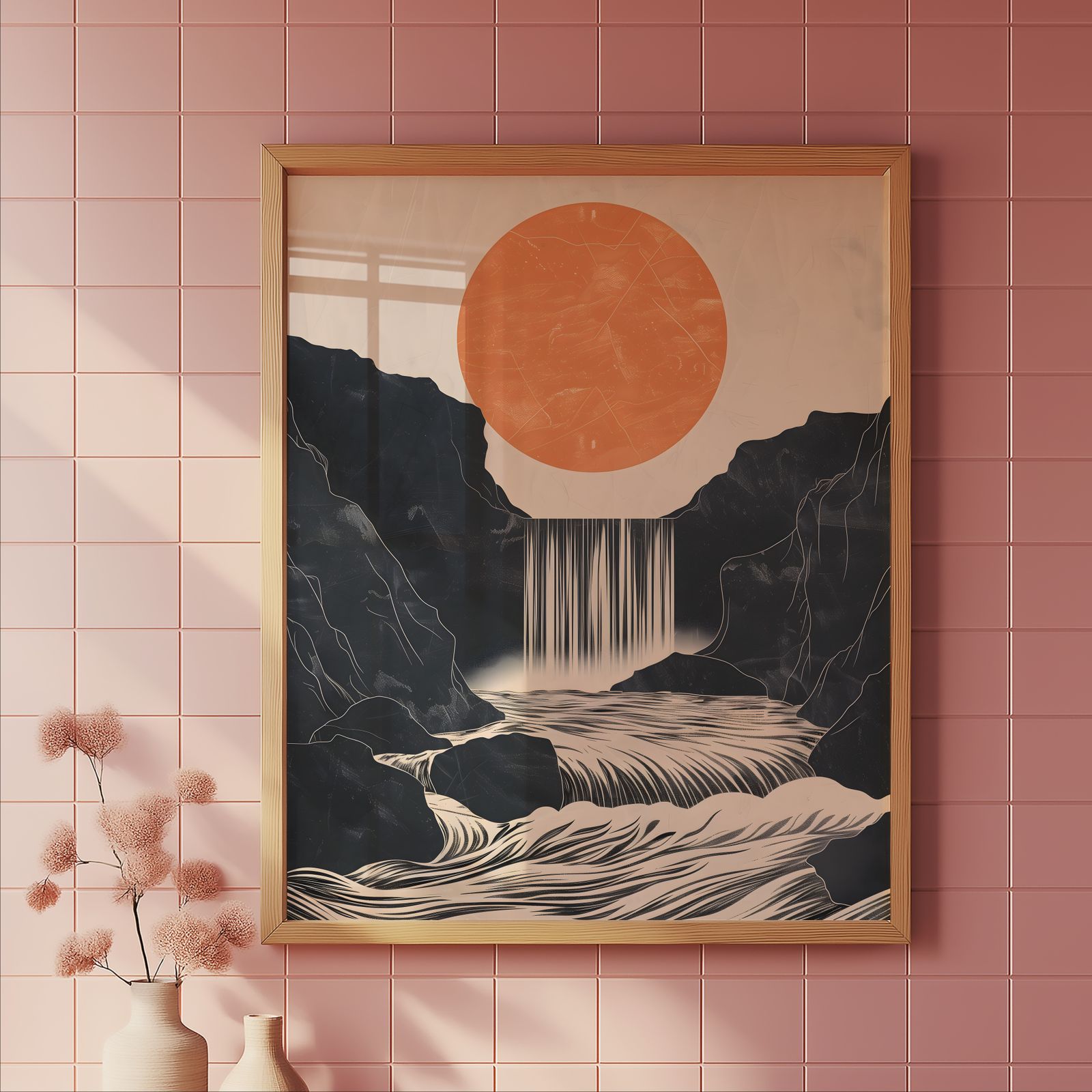 River Rising shown in a room — tile mockup