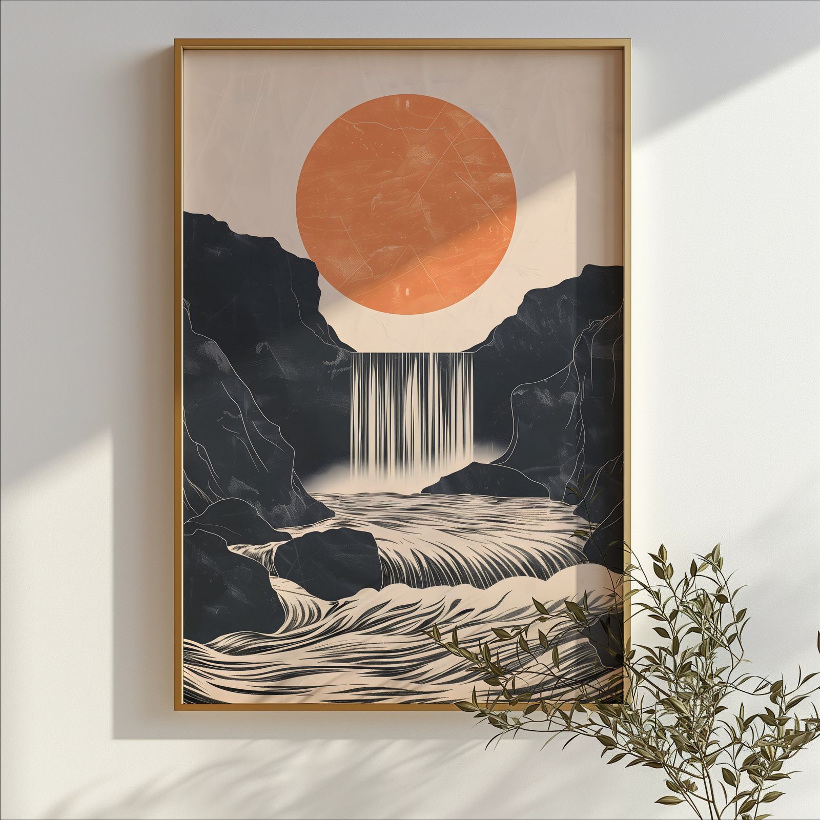River Rising shown in a room — branch mockup
