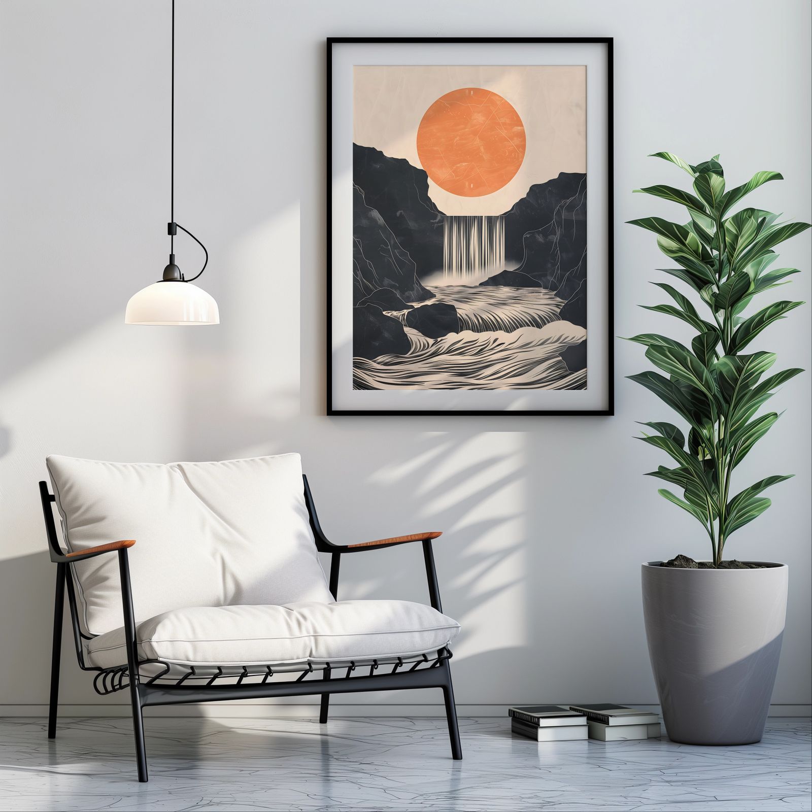 River Rising shown in a room — room mockup