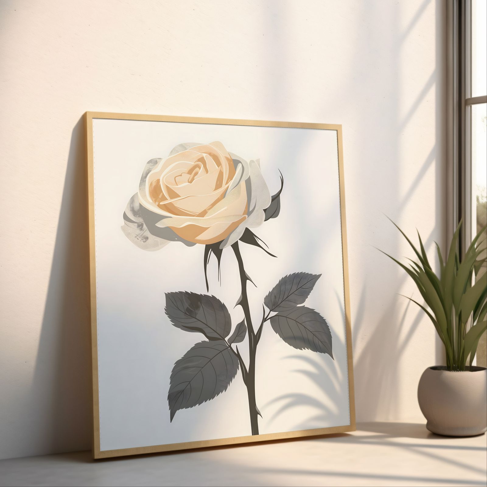 Rose shown in a room — angled mockup