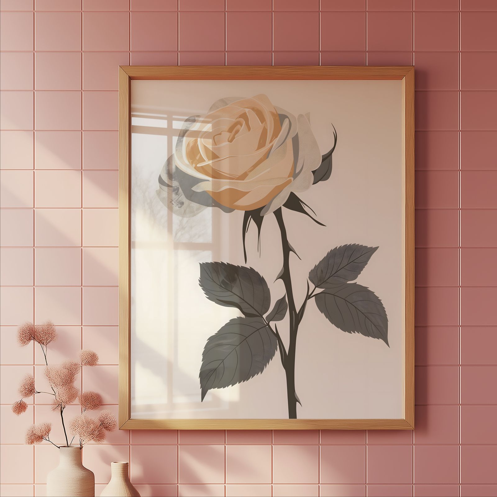 Rose shown in a room — tile mockup