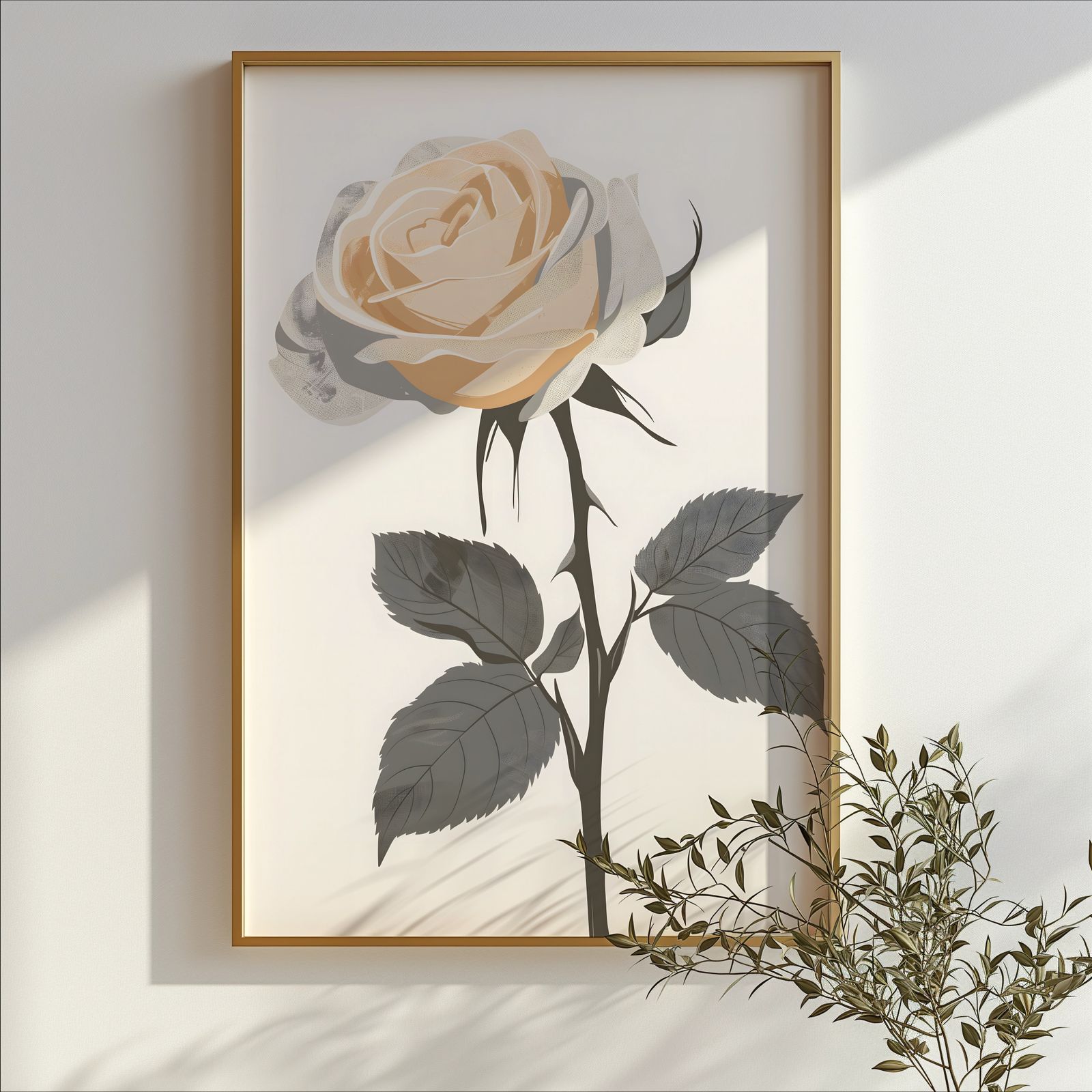Rose shown in a room — branch mockup