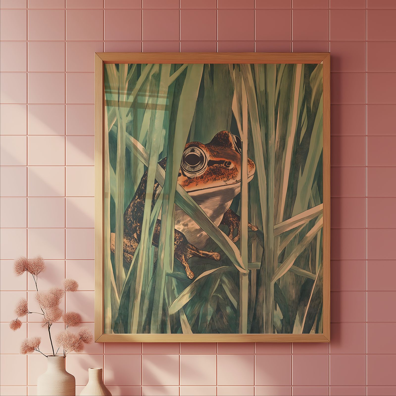 Rusty Frog shown in a room — tile mockup