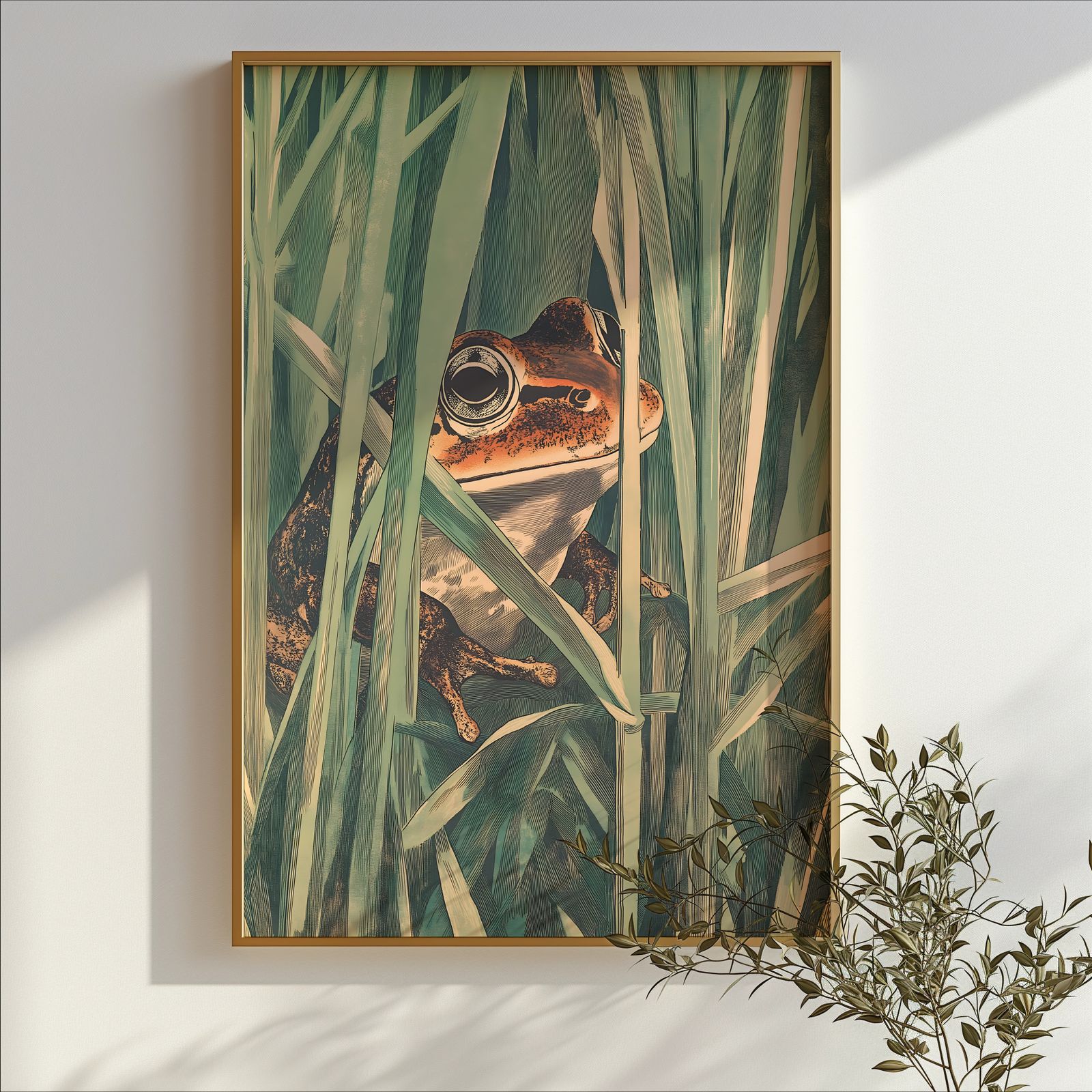 Rusty Frog shown in a room — branch mockup