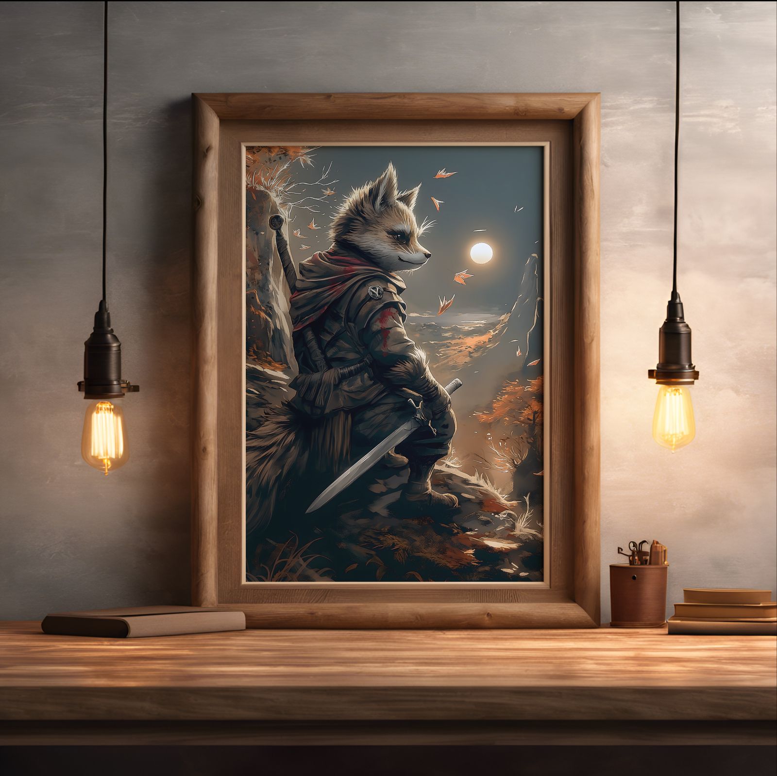 Scout at the Pass shown in a room — desk mockup