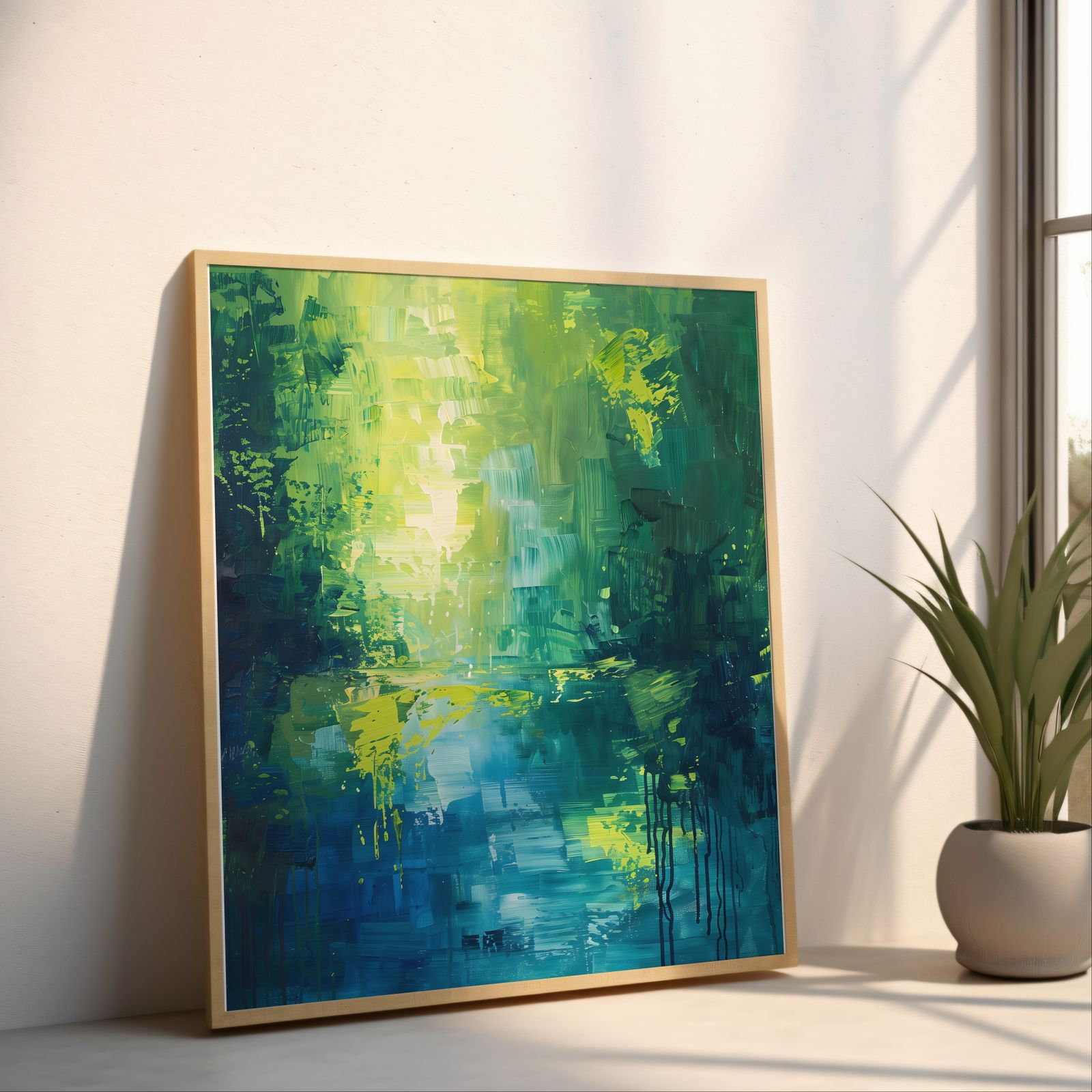 Serene Lake shown in a room — angled mockup