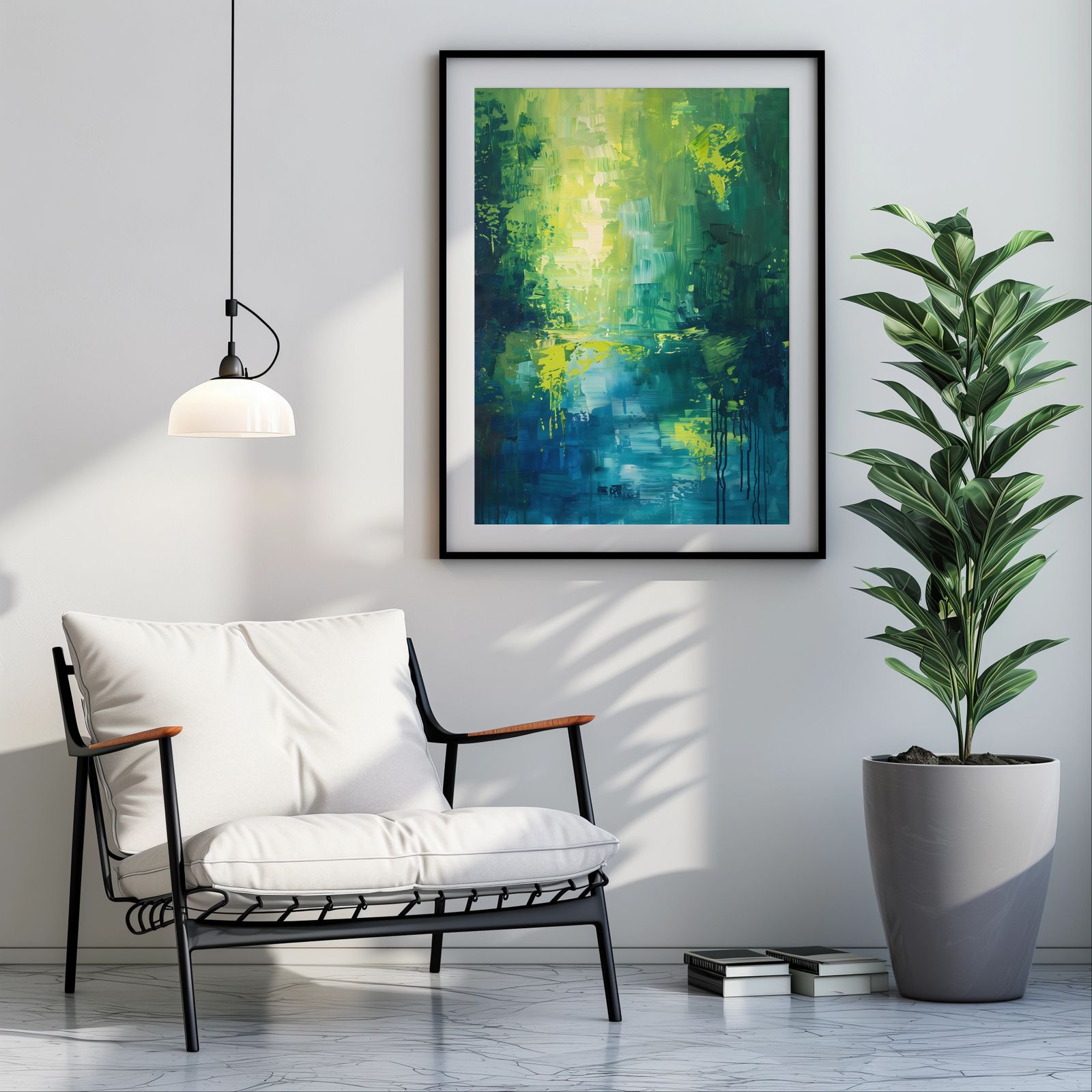 Serene Lake shown in a room — room mockup