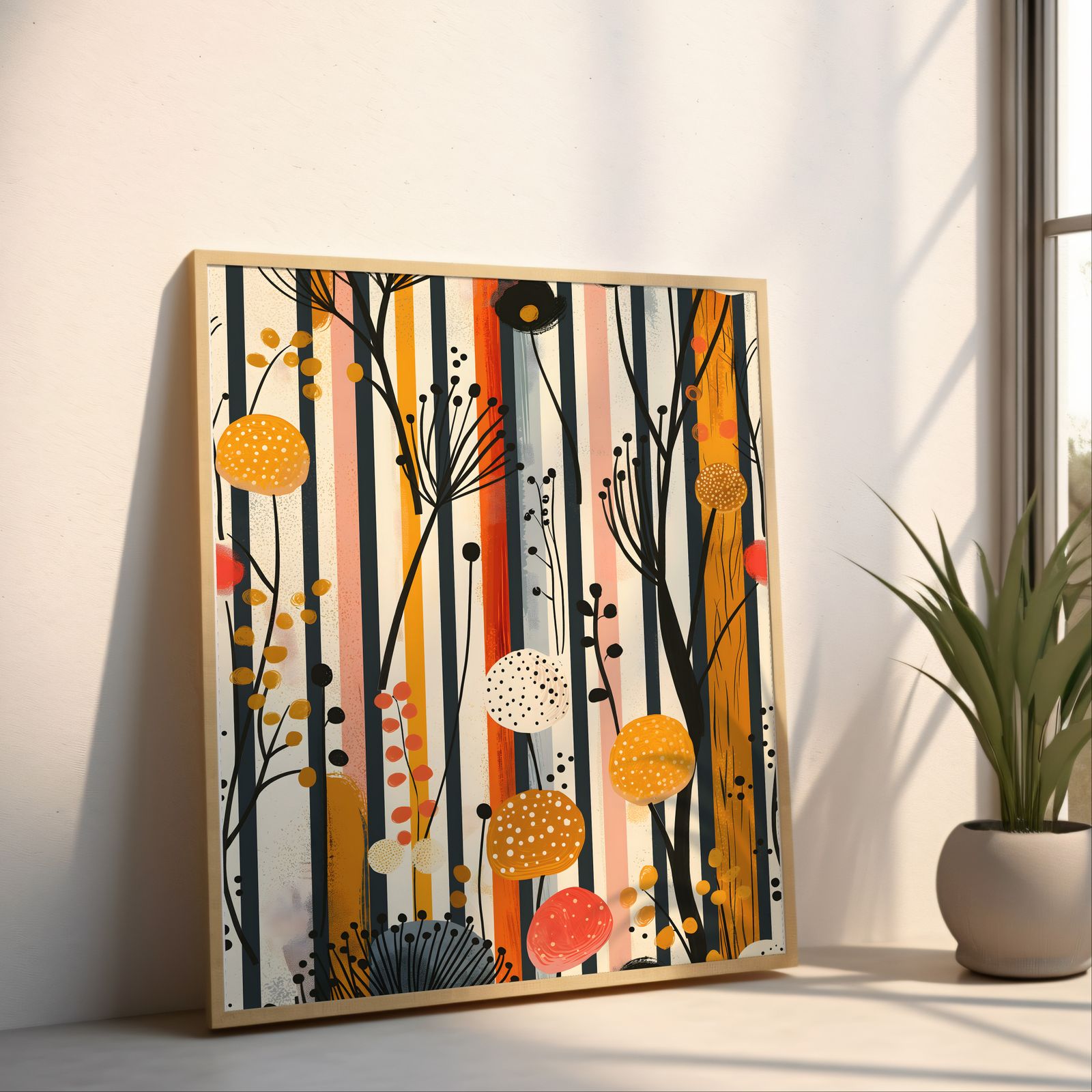 Wallflowers shown in a room — angled mockup