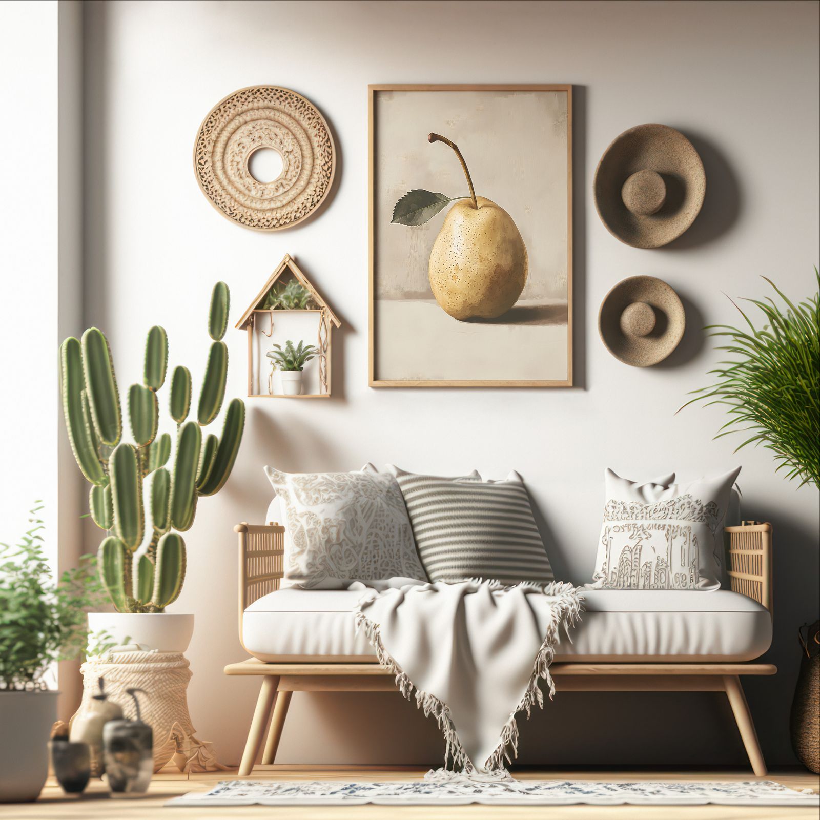 Orchard Pear shown in a room — boho mockup