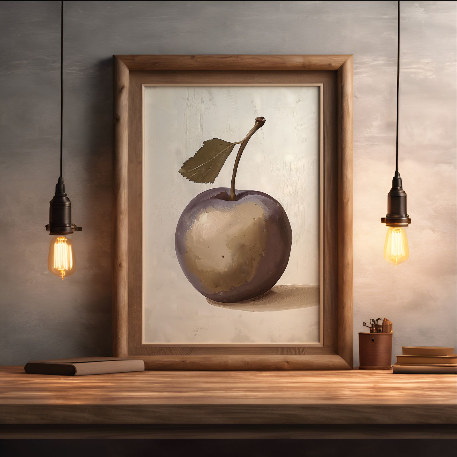 Orchard Plum shown in a room — desk mockup