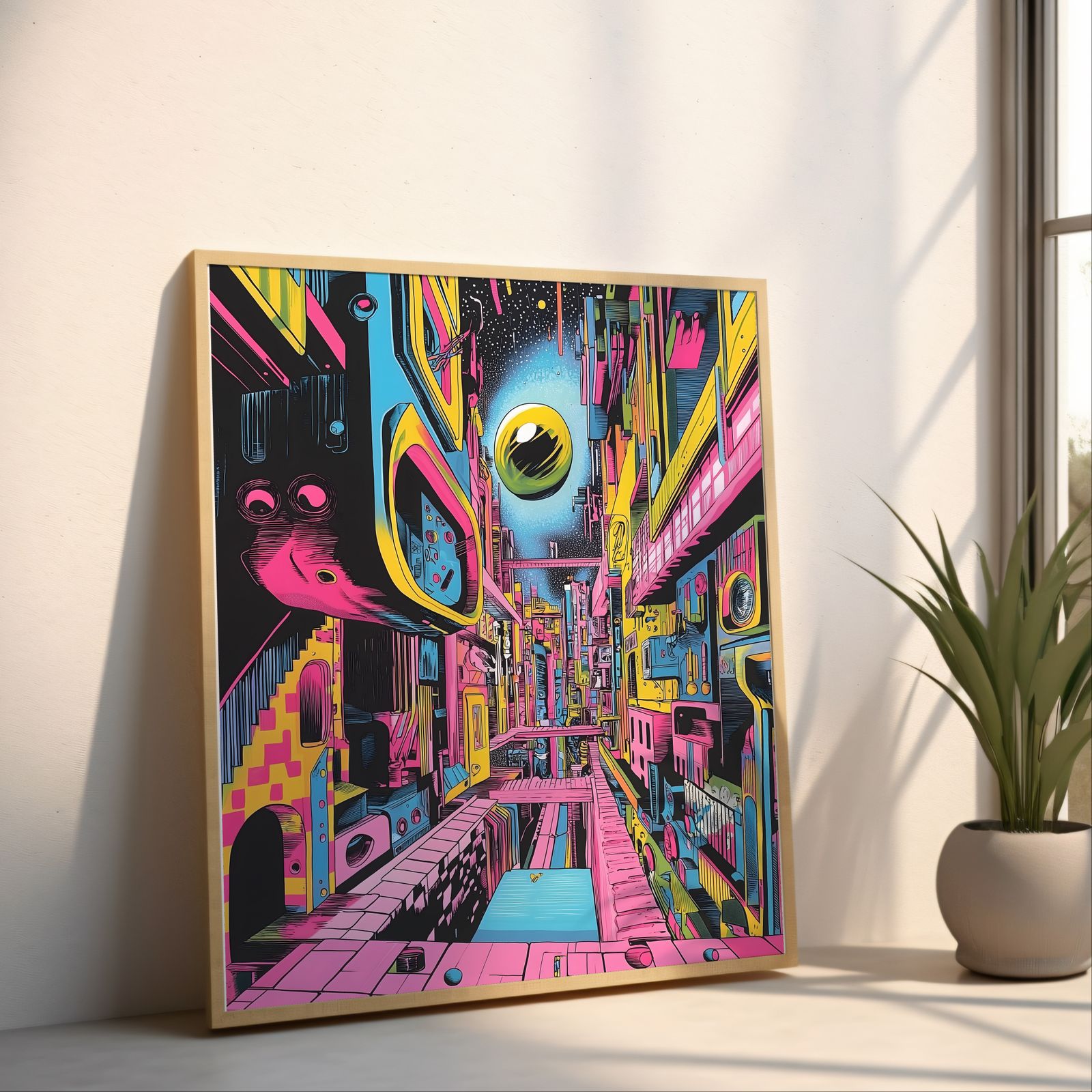 Smart City shown in a room — angled mockup
