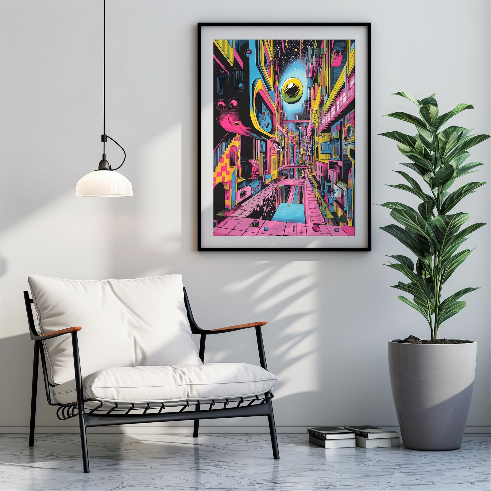 Smart City shown in a room — room mockup