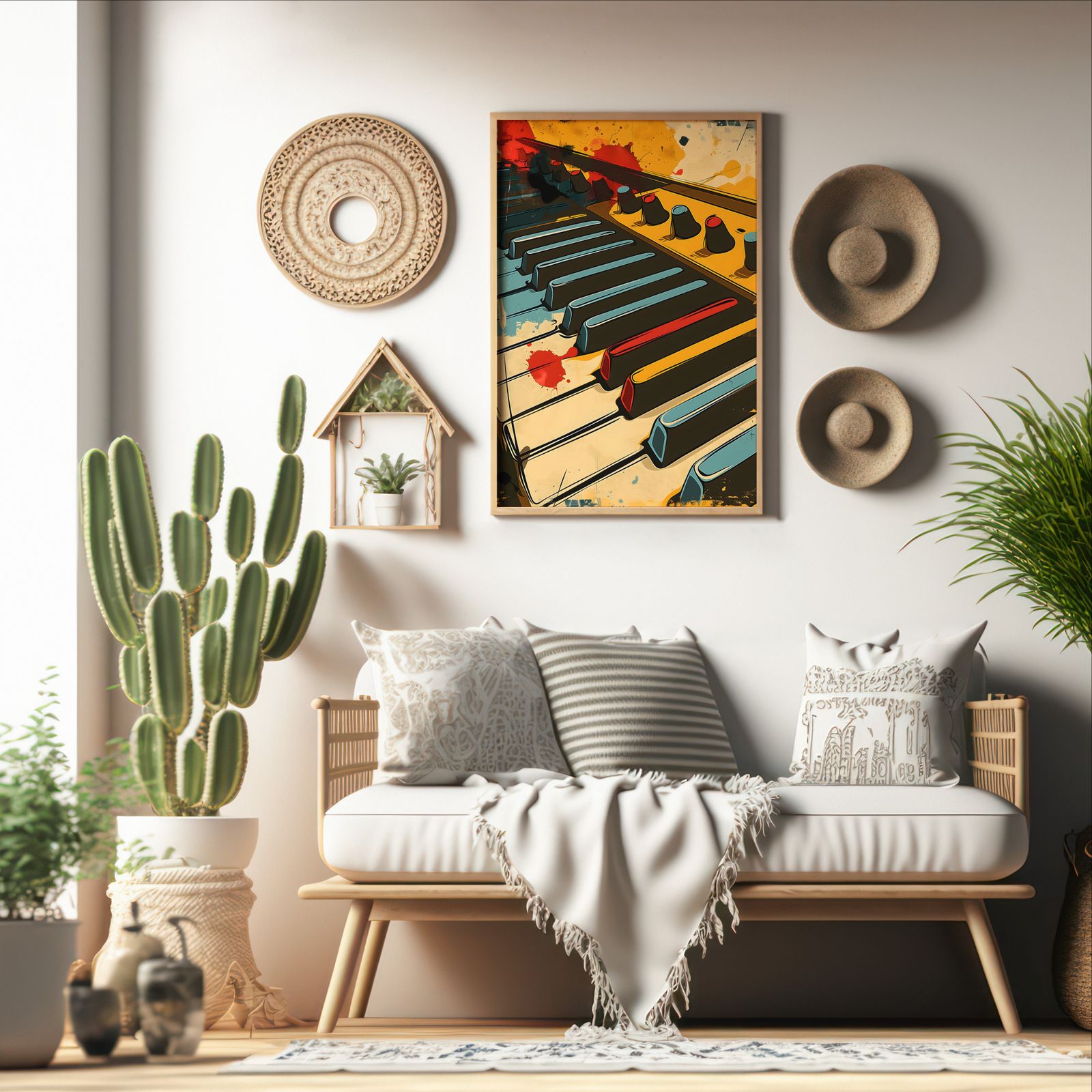 Soundcheck: Synth shown in a room — boho mockup