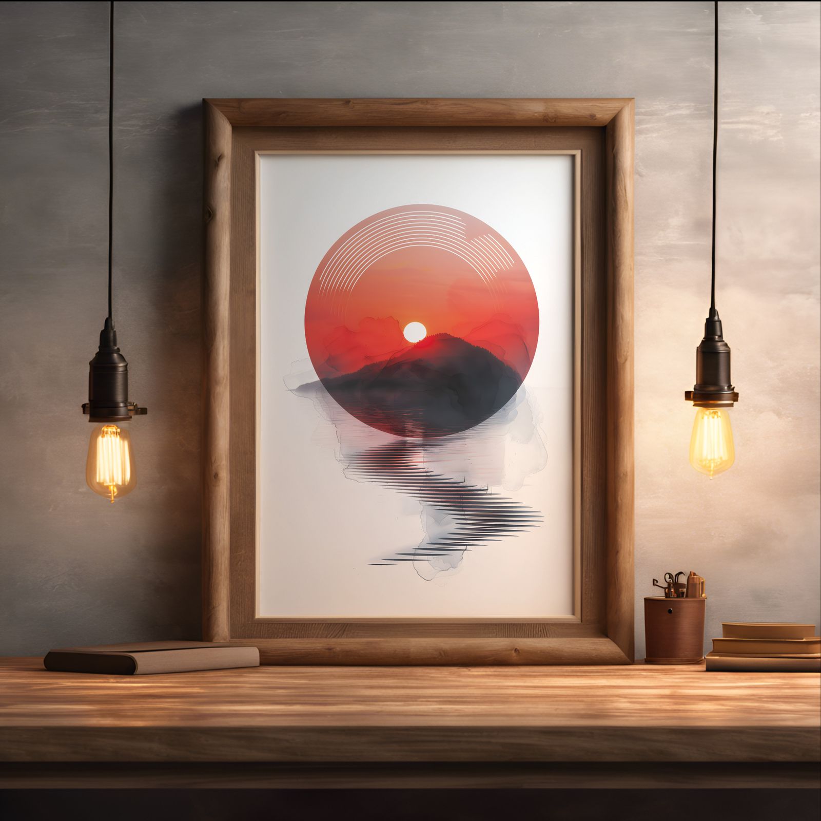 Sounds of Sunset shown in a room — desk mockup