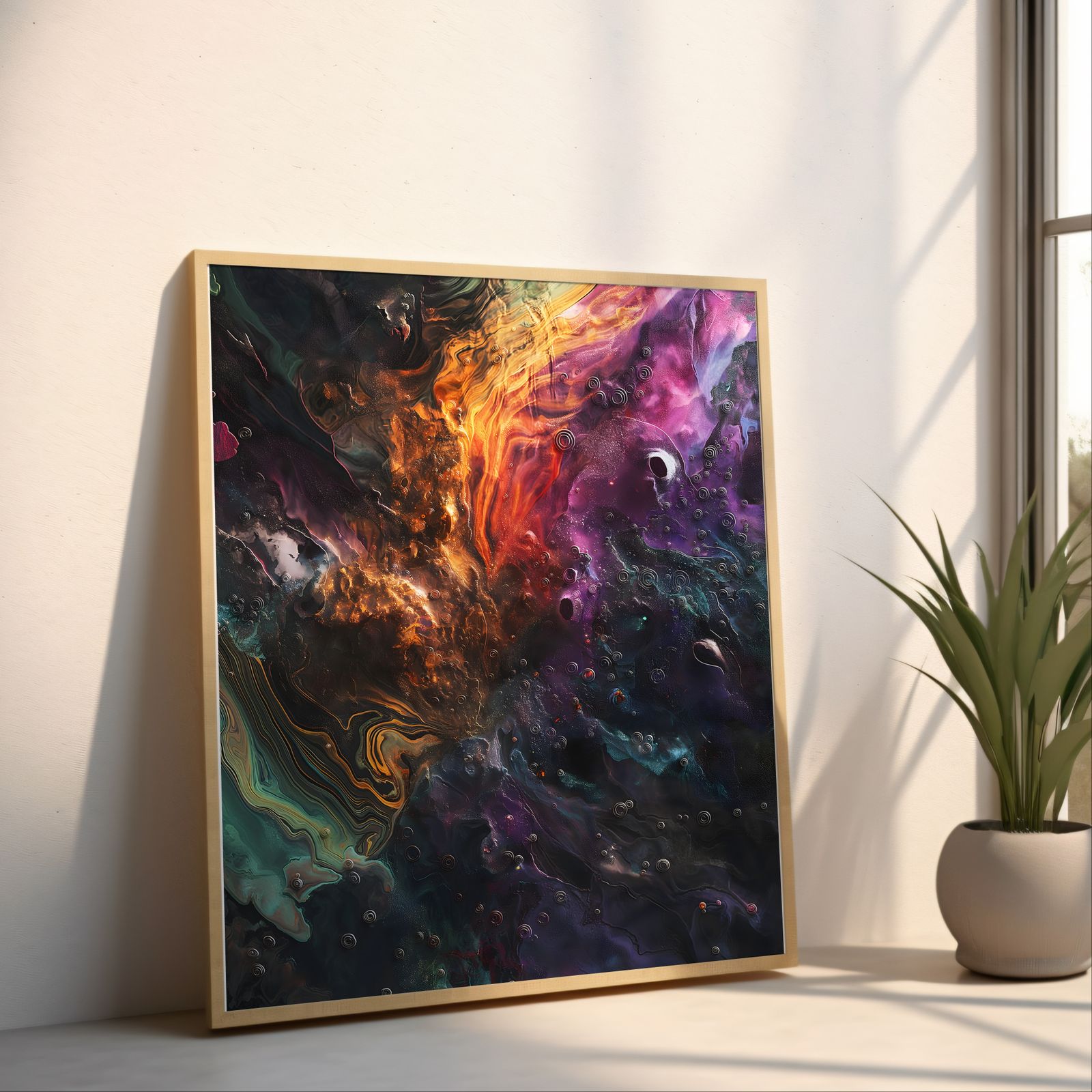 Spill of the Cosmos shown in a room — angled mockup
