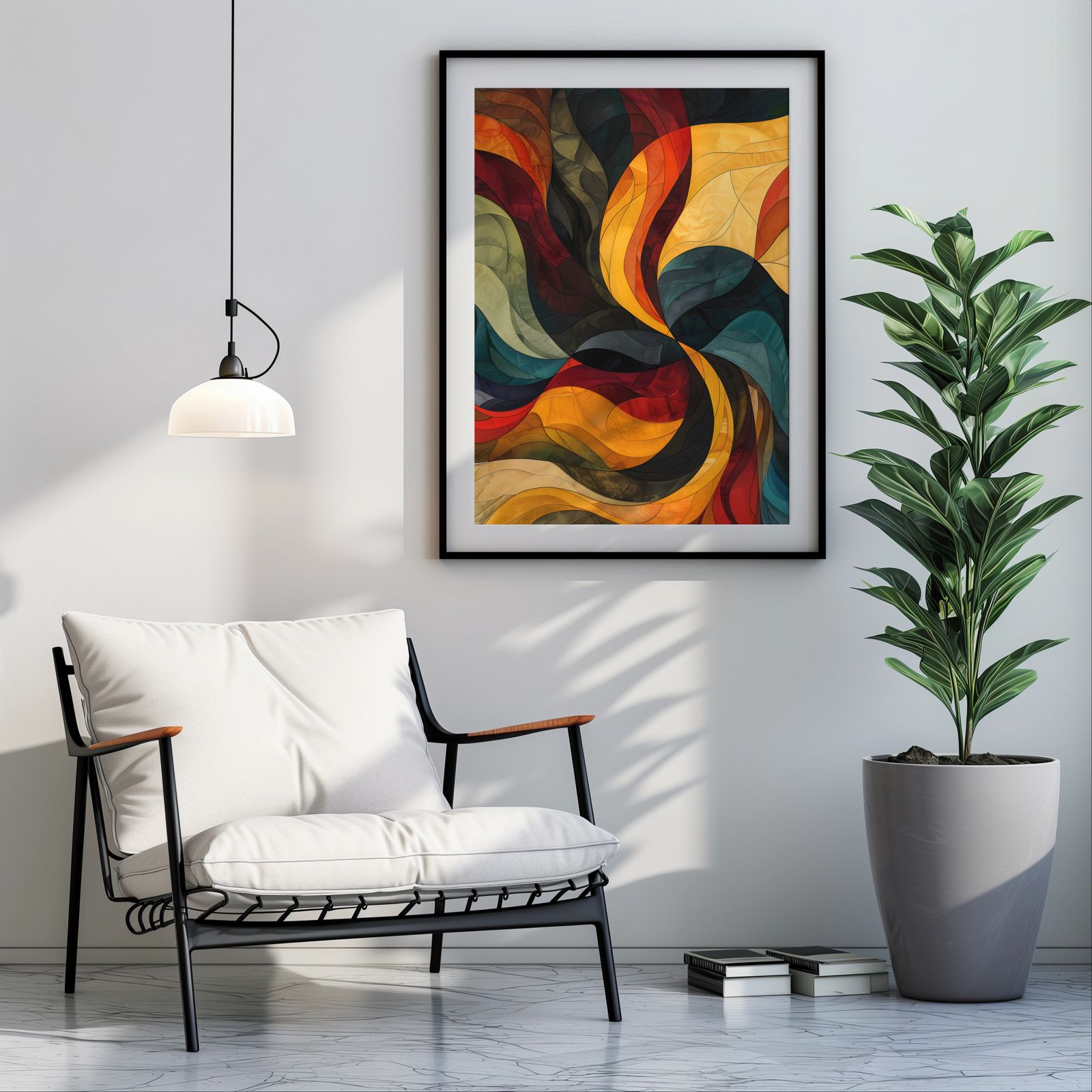 Stained Glass Curves shown in a room — room mockup