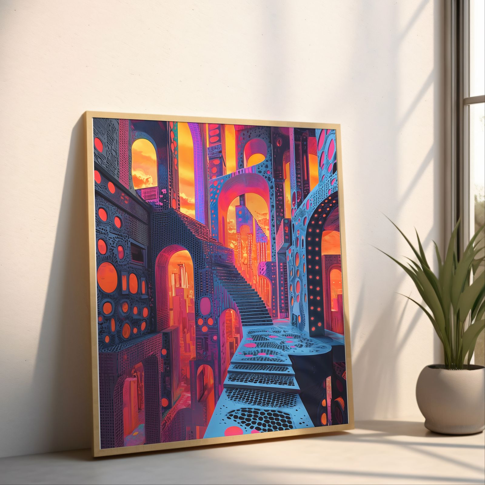 Stairs of Perception shown in a room — angled mockup