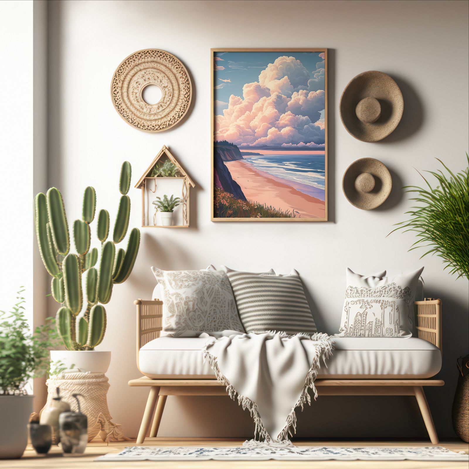 Summer Day shown in a room — boho mockup