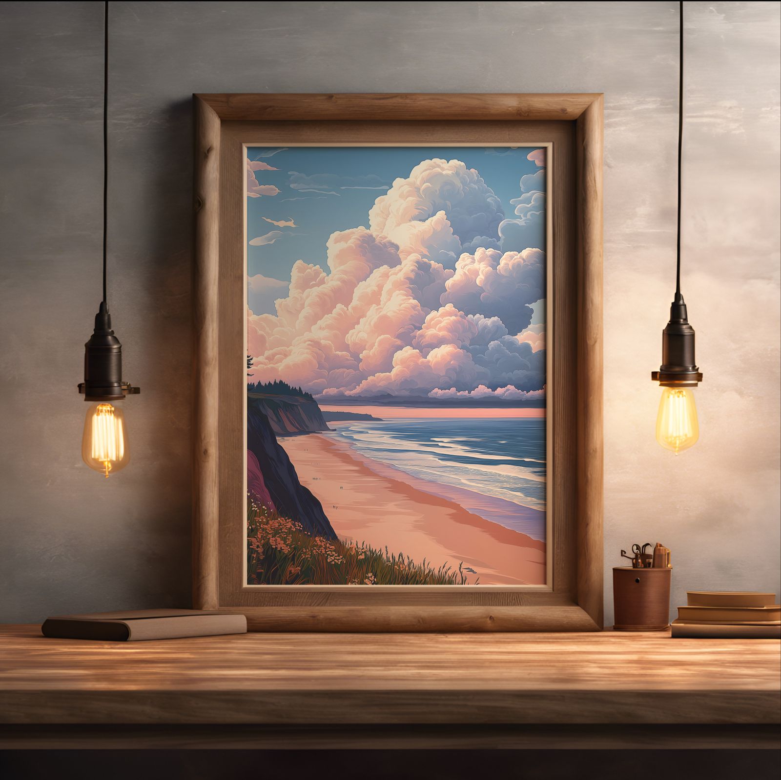 Summer Day shown in a room — desk mockup