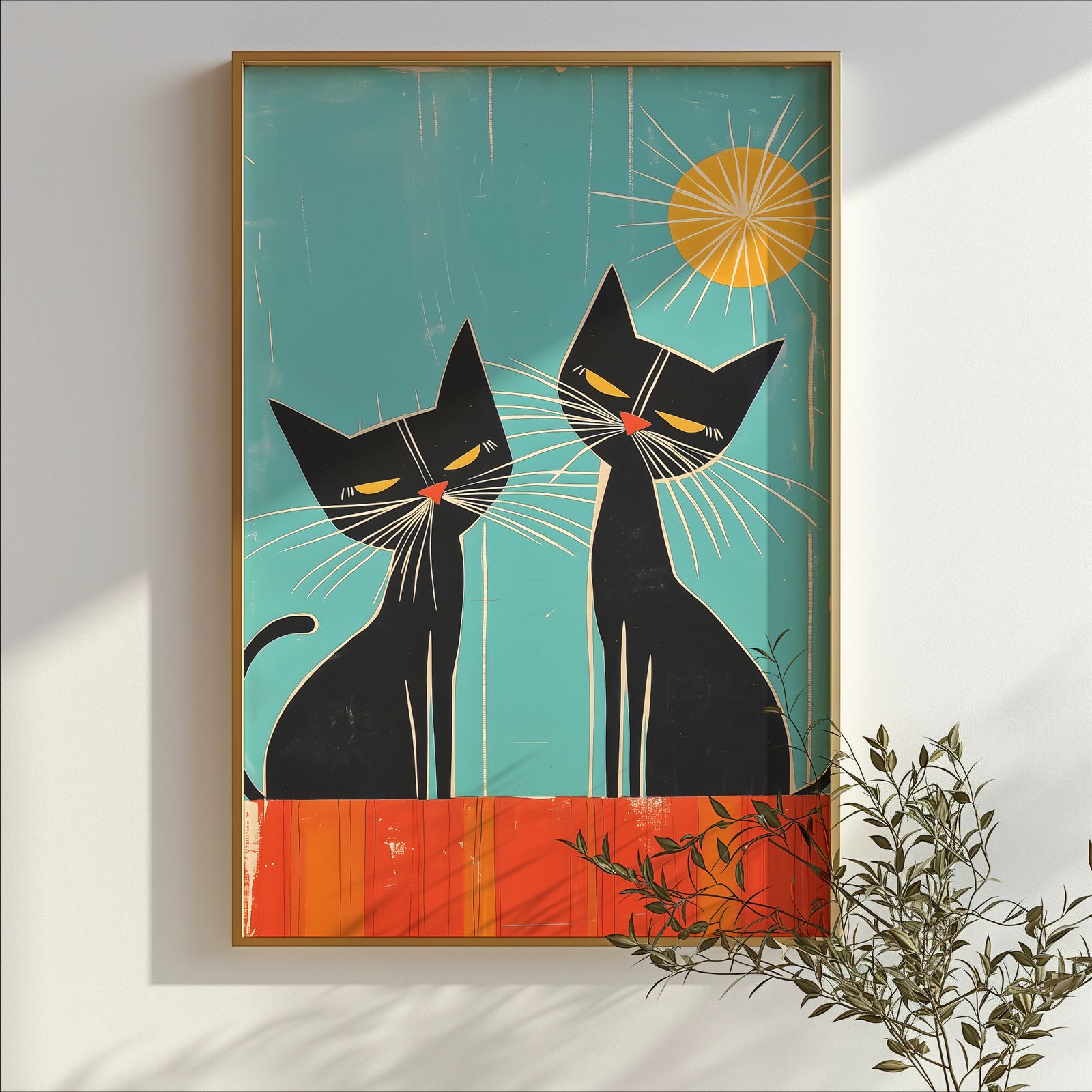 Summertime Cats shown in a room — branch mockup