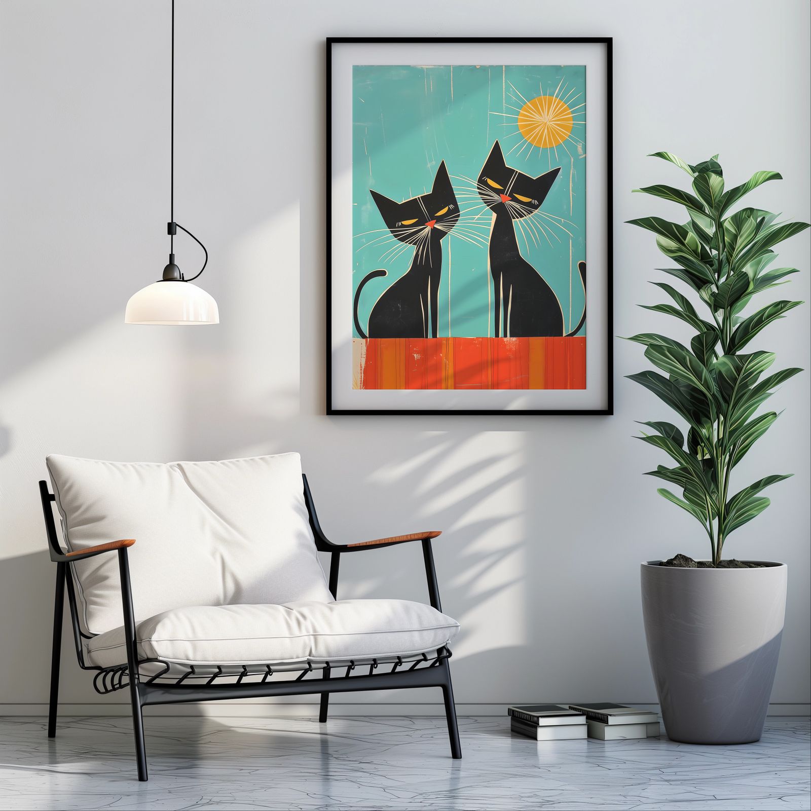 Summertime Cats shown in a room — room mockup
