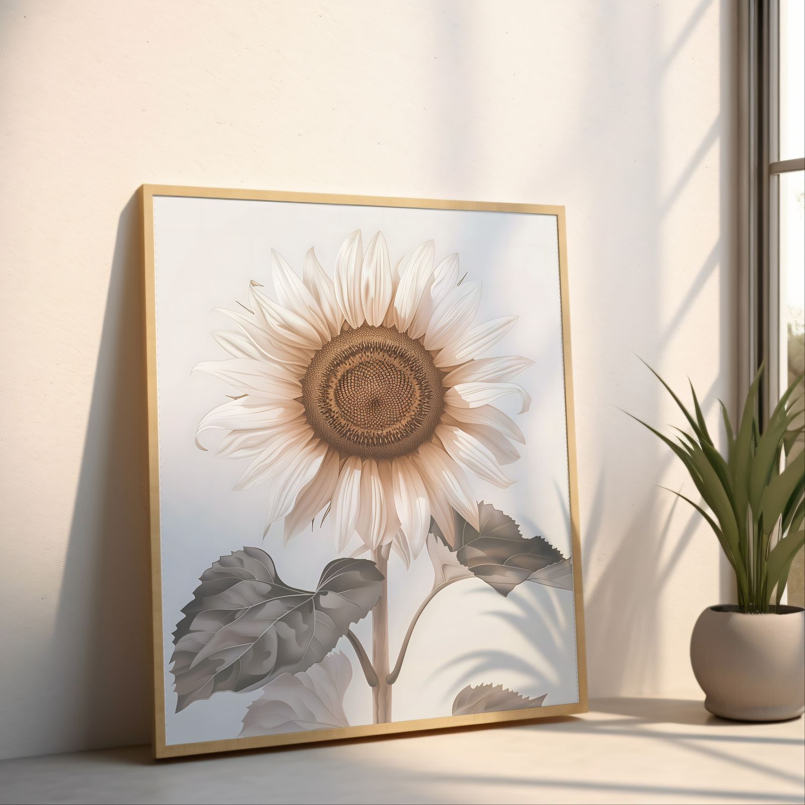 Sunflower shown in a room — angled mockup
