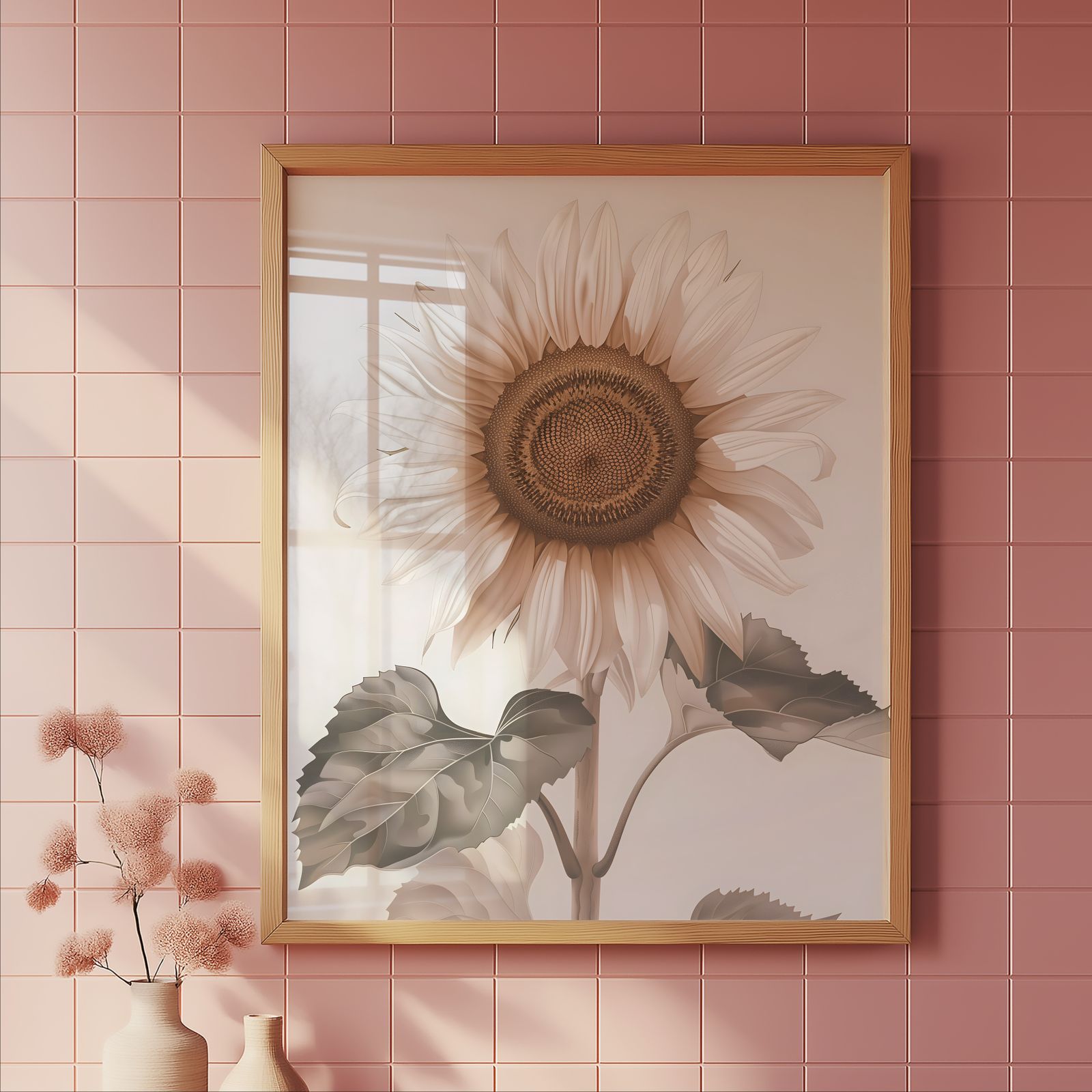 Sunflower shown in a room — tile mockup