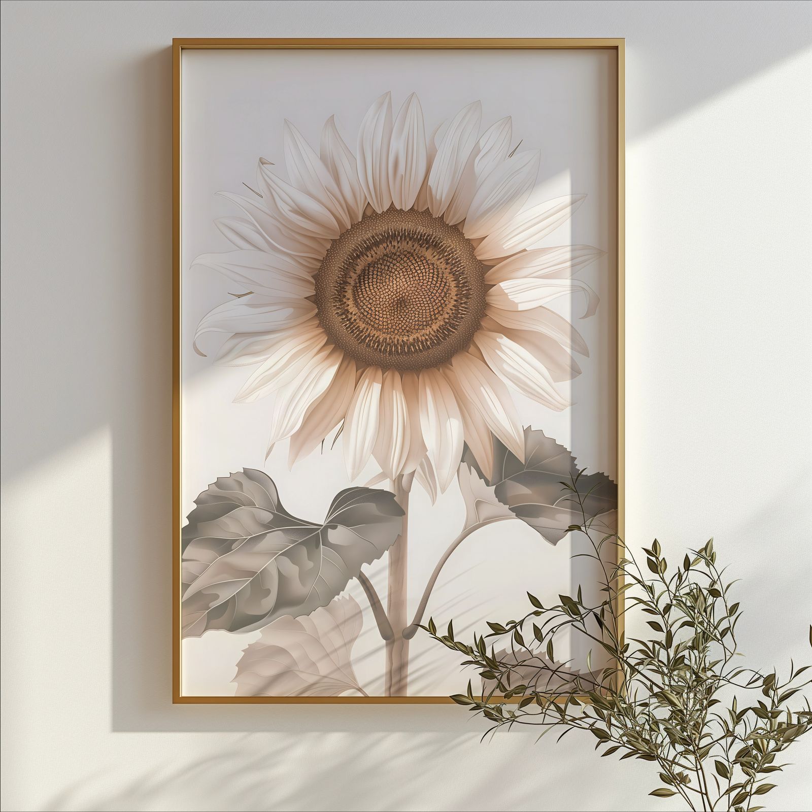 Sunflower shown in a room — branch mockup