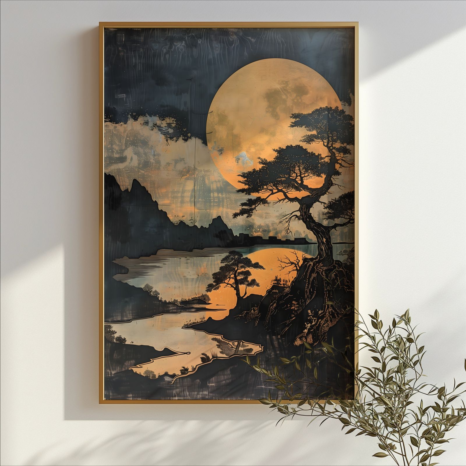 The Tree by the River shown in a room — branch mockup