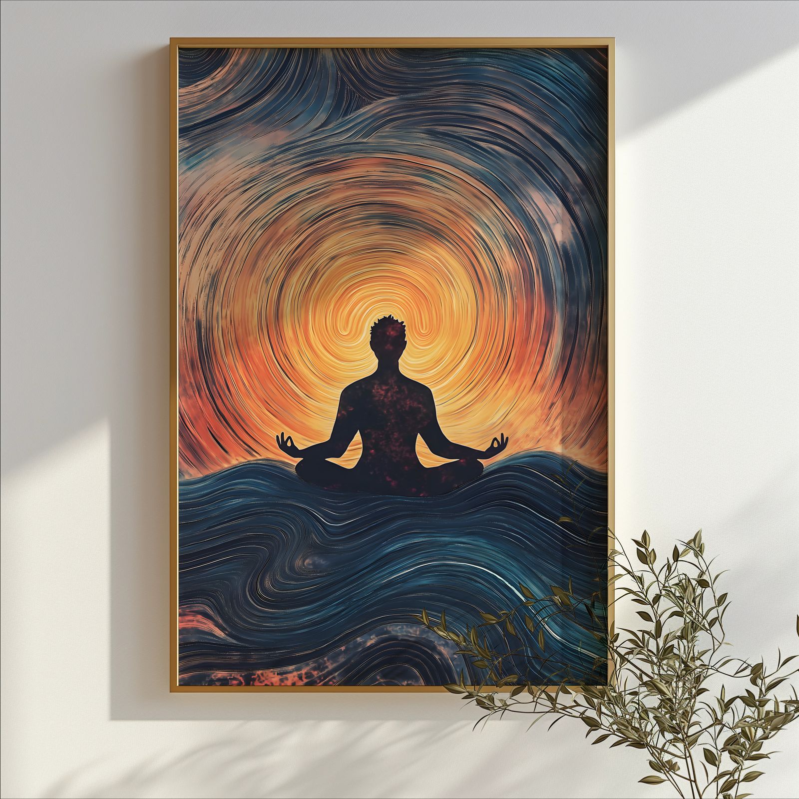 Deep Meditation shown in a room — branch mockup