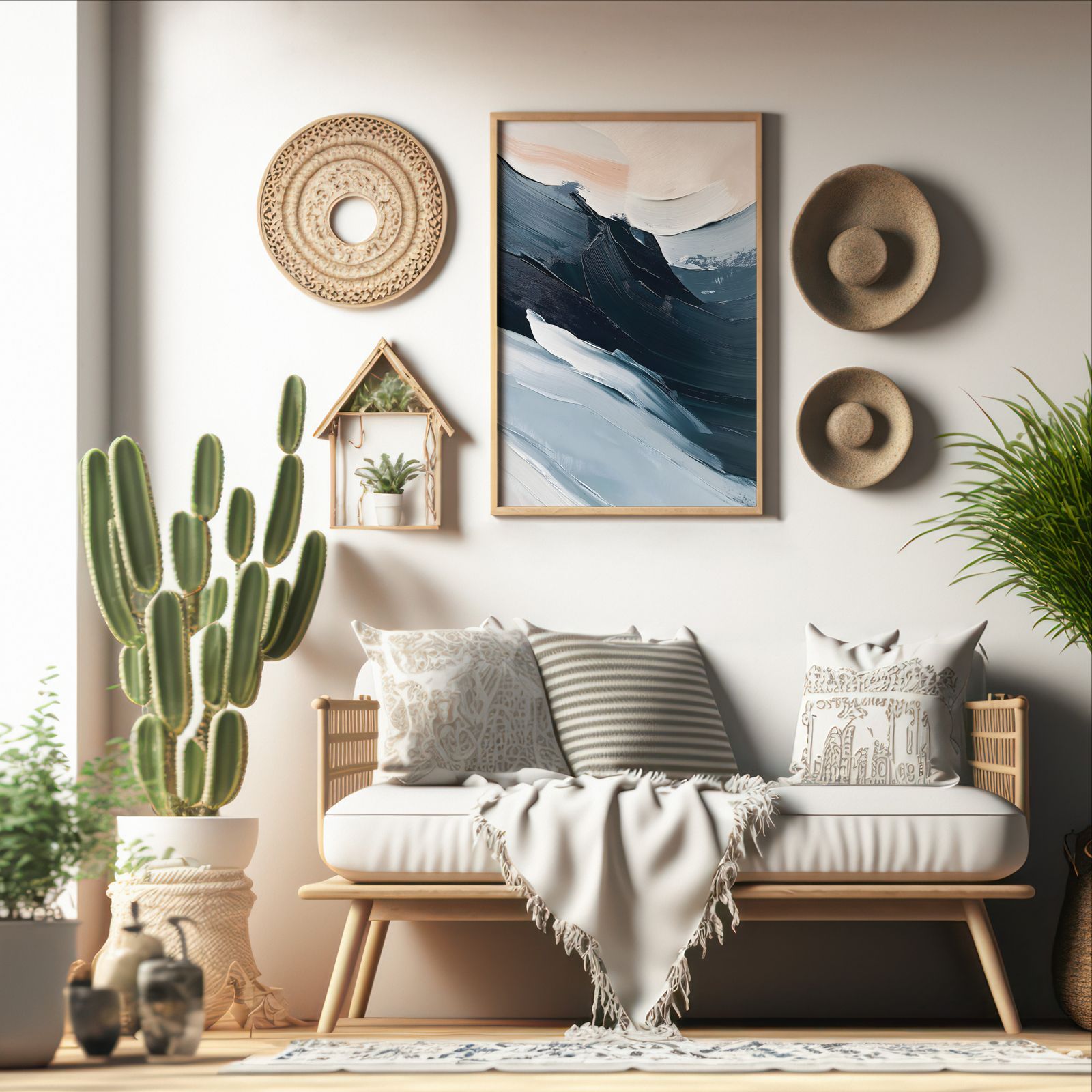 Tidal Elegance shown in a room — boho mockup