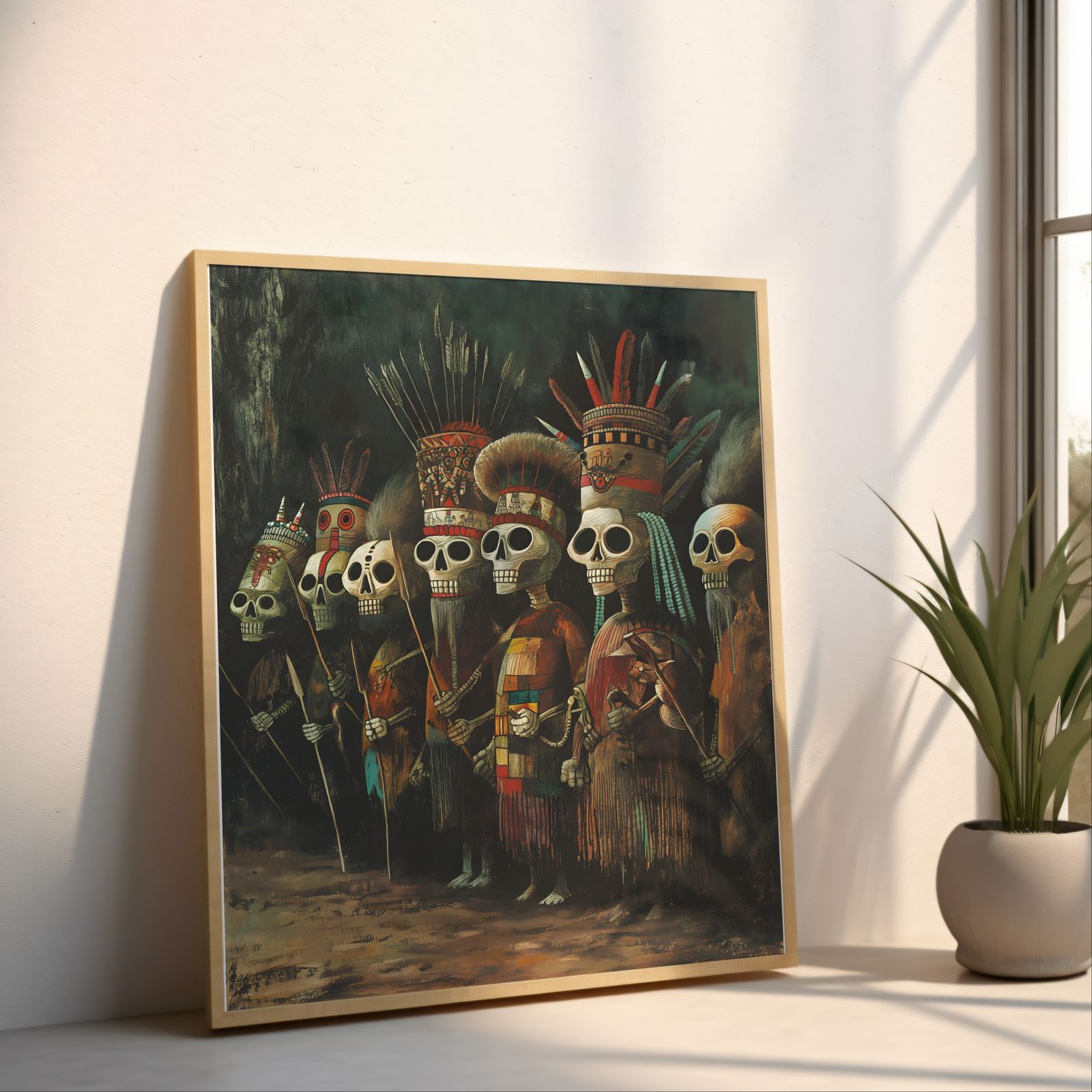 La Santa Compaña shown in a room — angled mockup