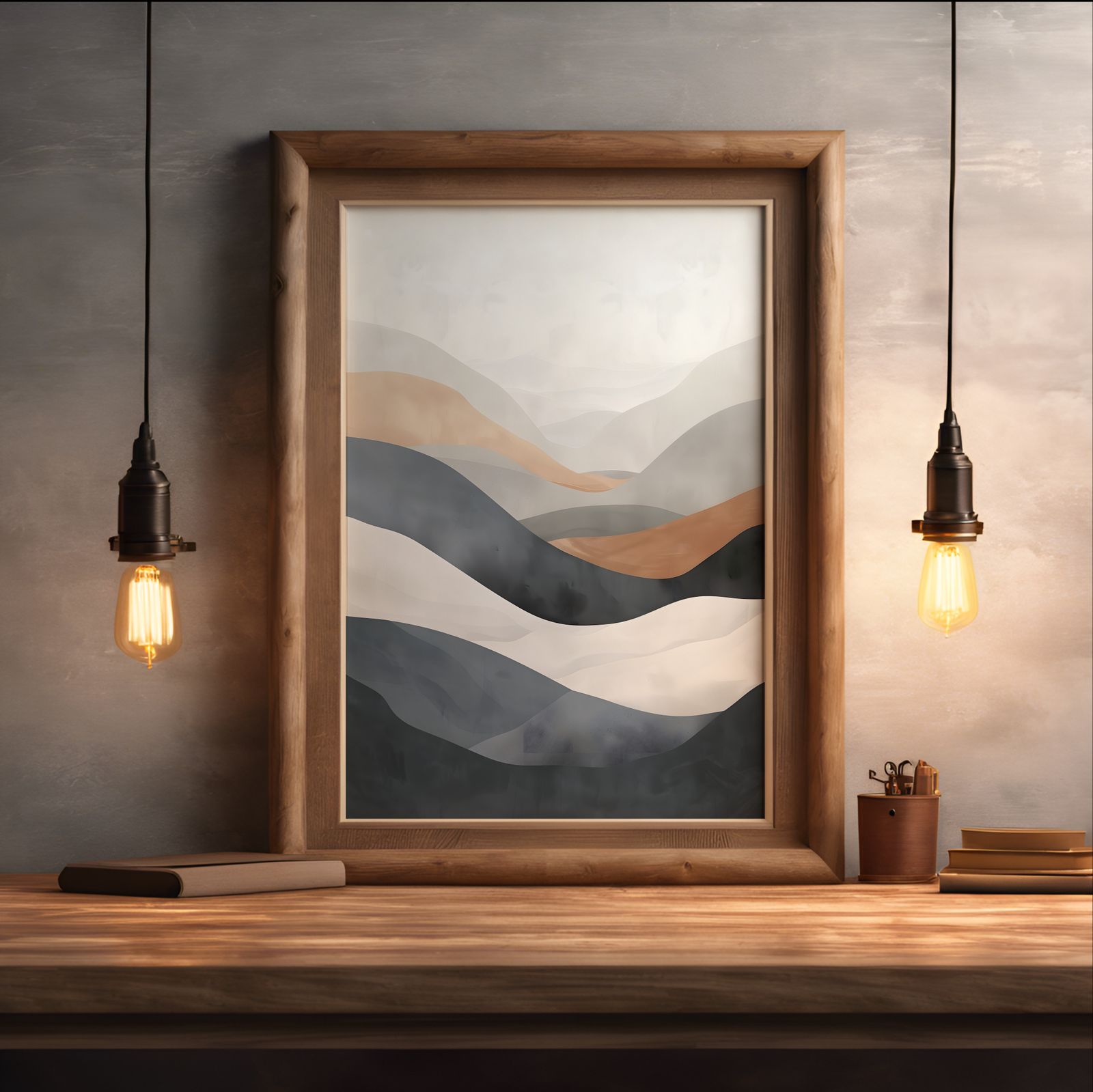 Turbulent Sea shown in a room — desk mockup