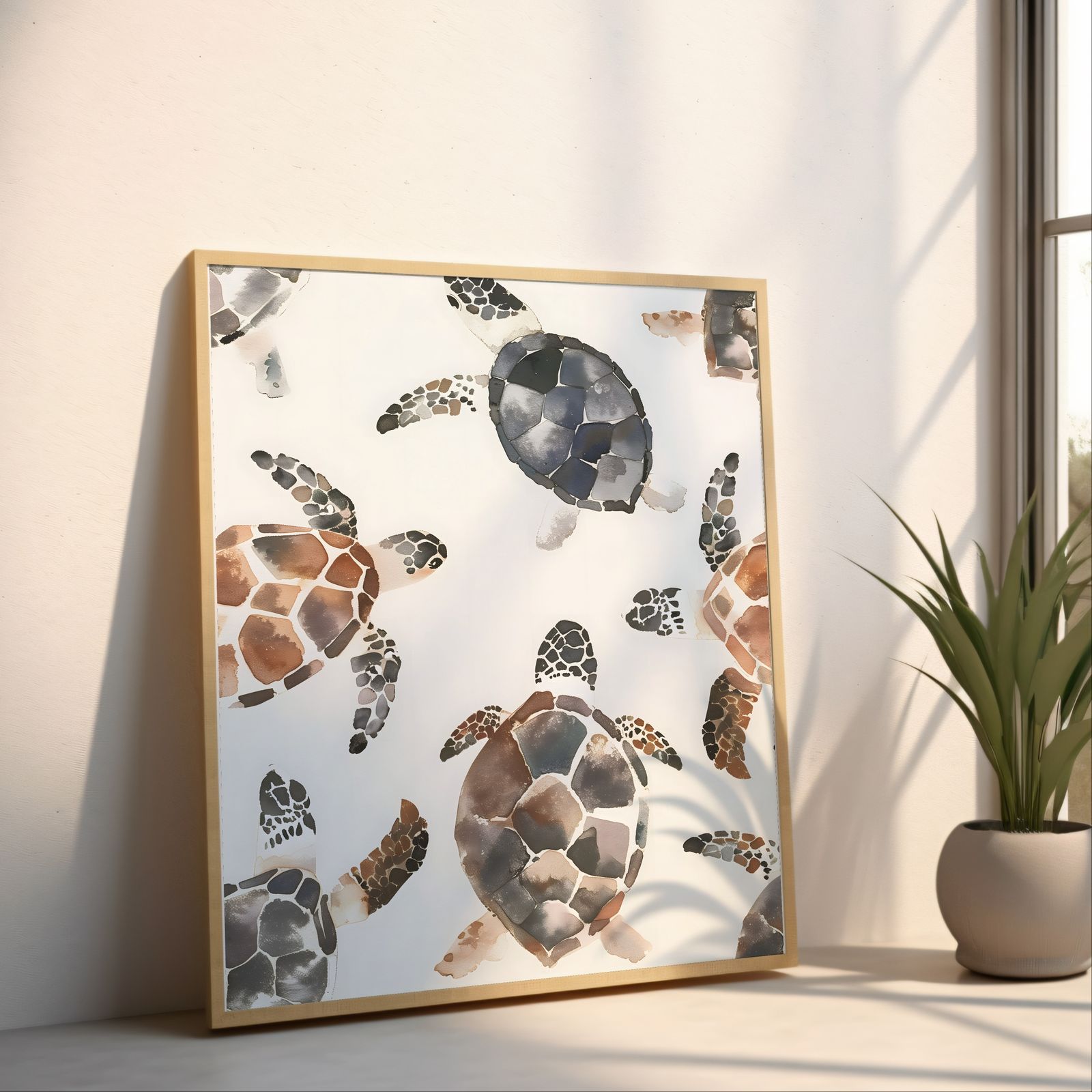 Turtle Mosaic shown in a room — angled mockup