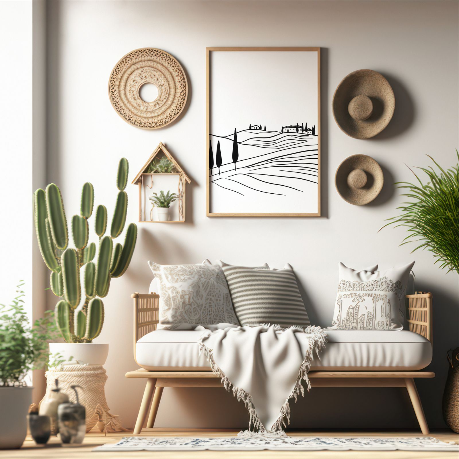 Tuscan Lines shown in a room — boho mockup
