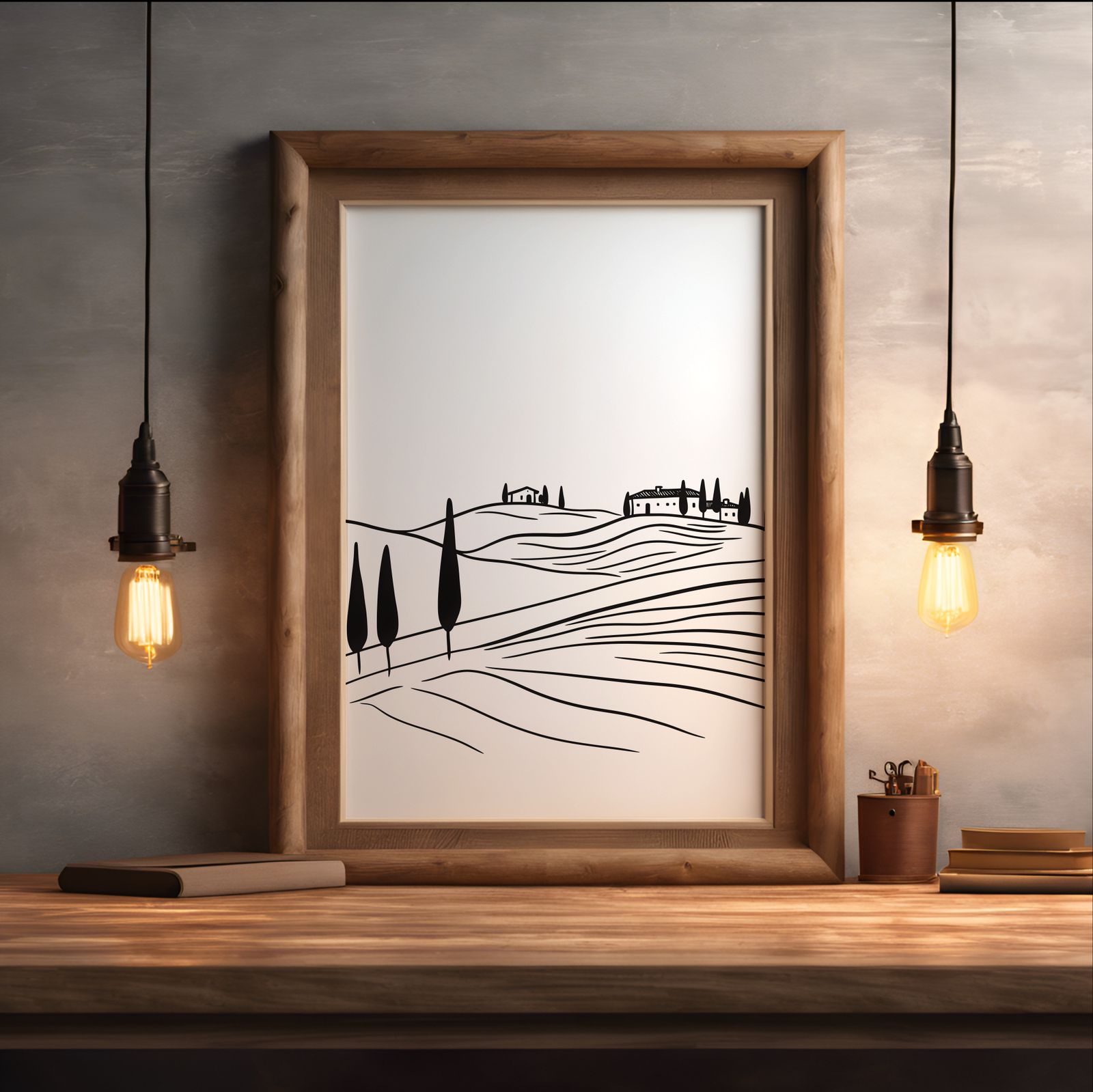 Tuscan Lines shown in a room — desk mockup