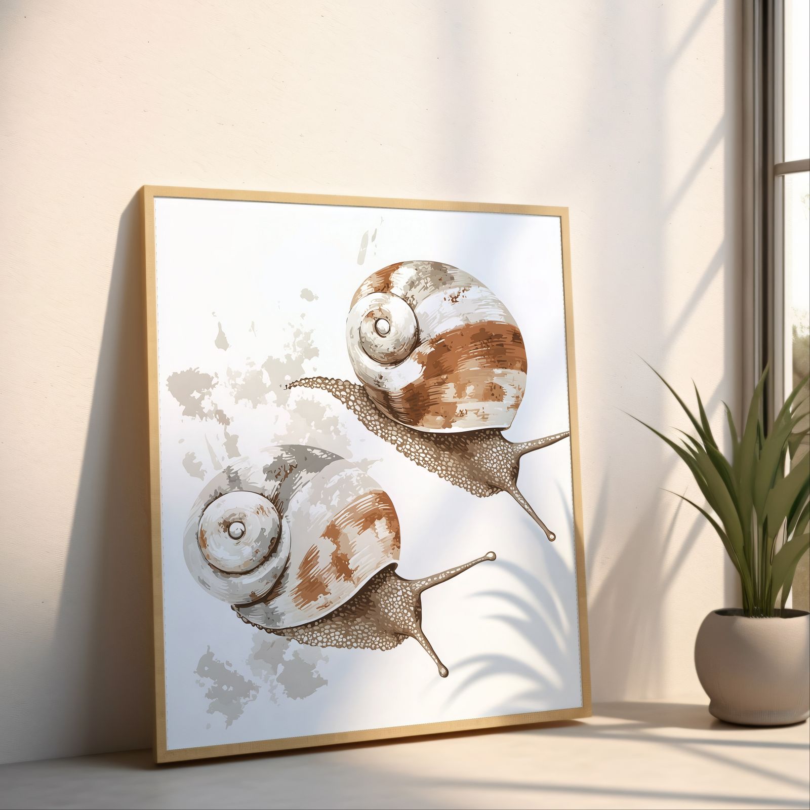 Twin Snails shown in a room — angled mockup