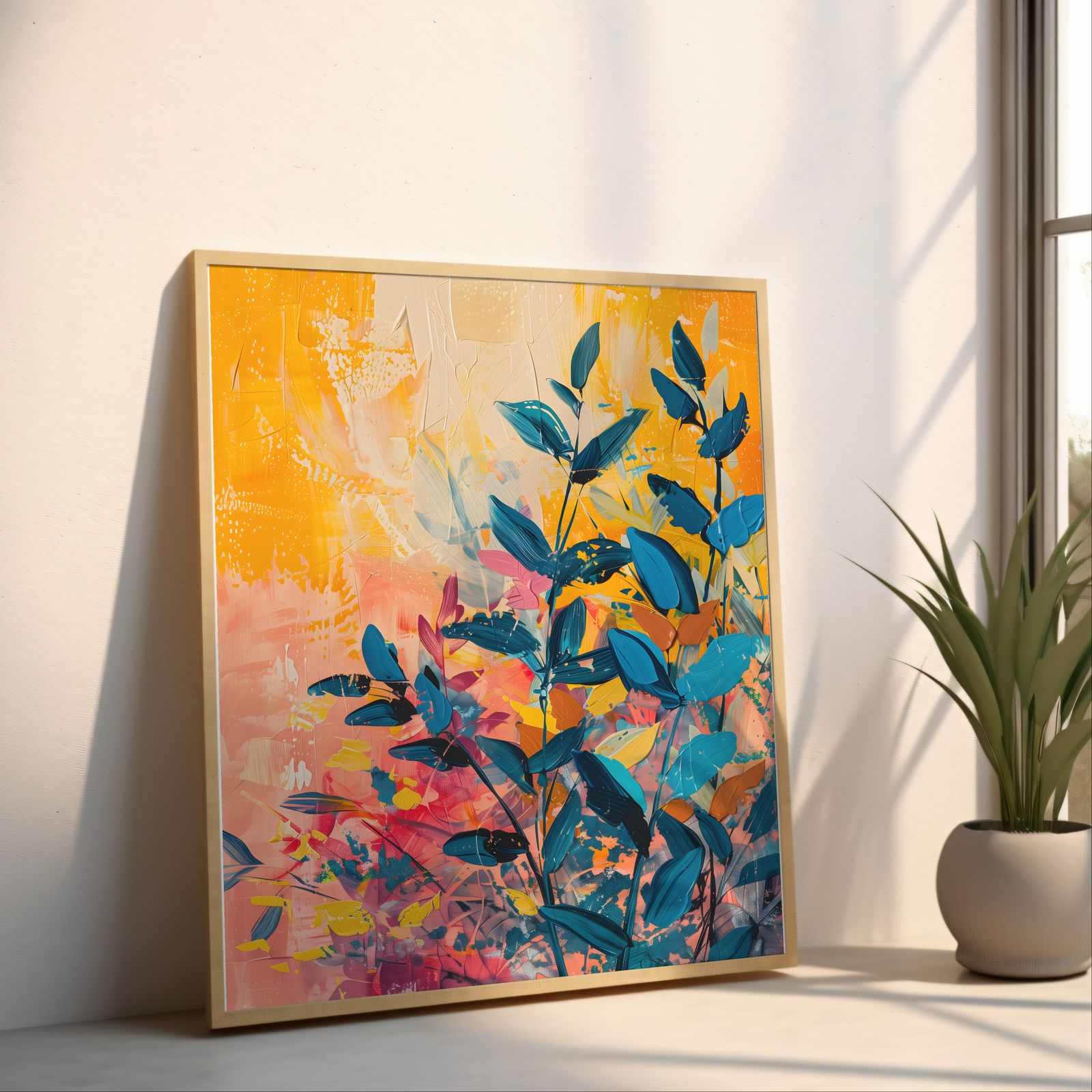 Vibrant Botanicals shown in a room — angled mockup
