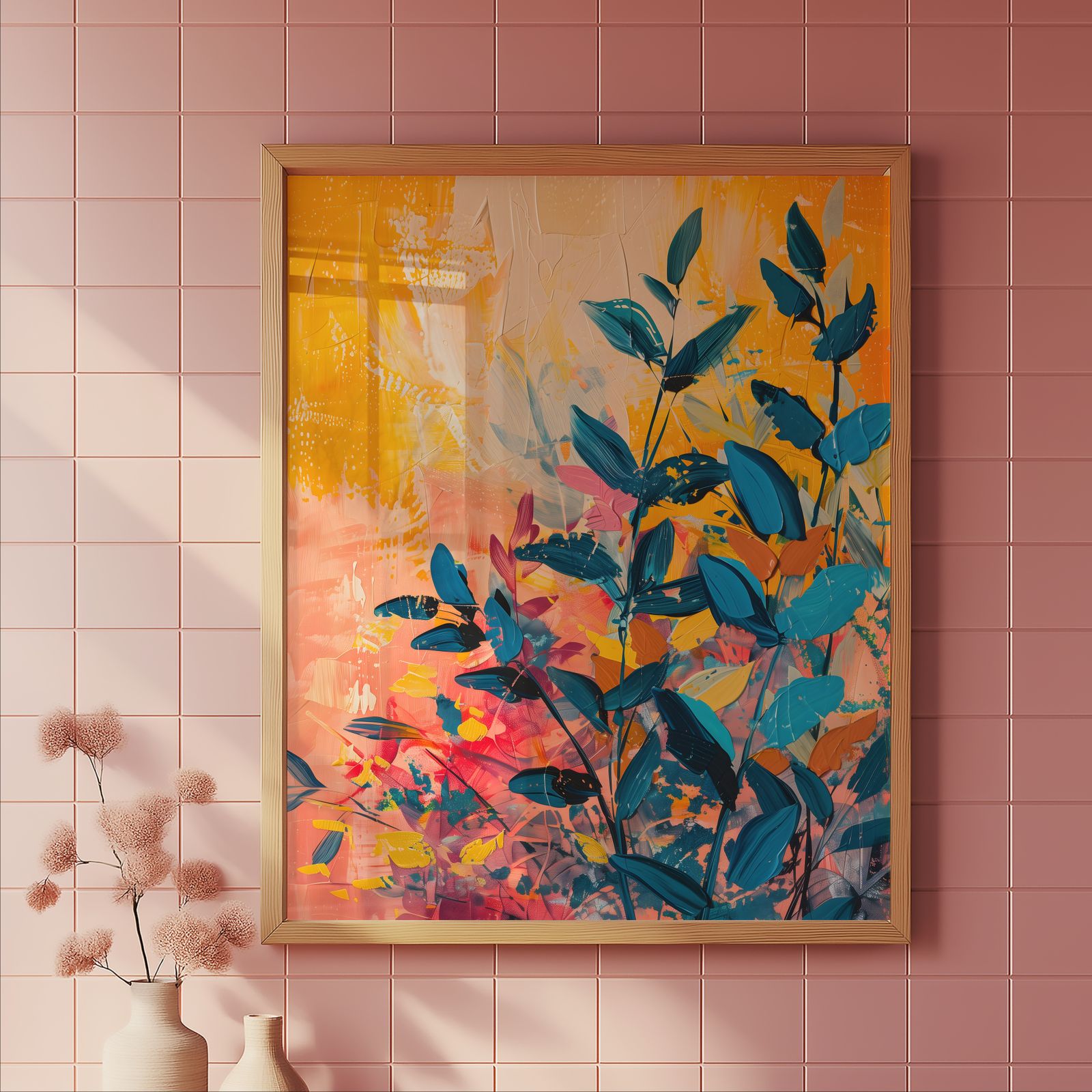 Vibrant Botanicals shown in a room — tile mockup