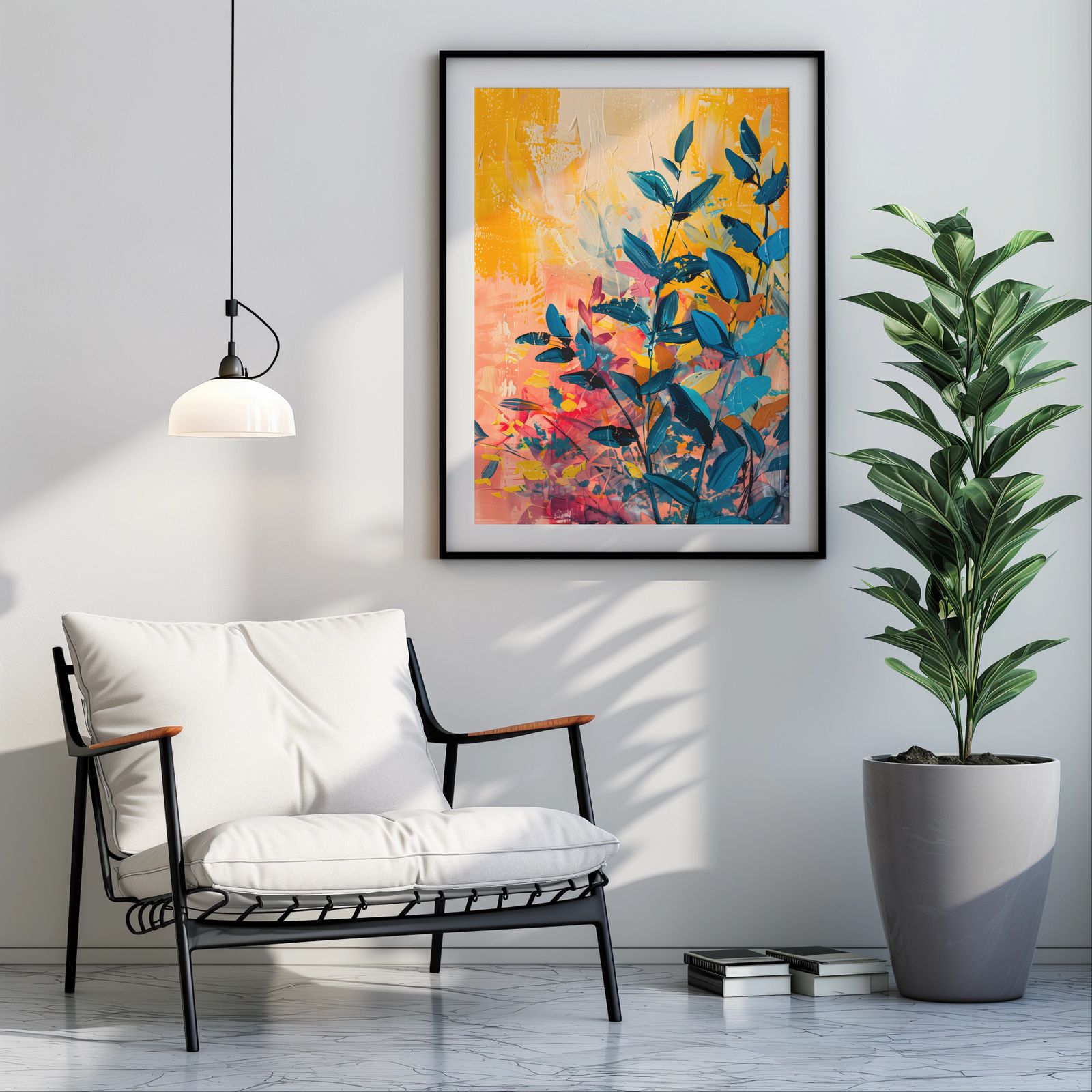 Vibrant Botanicals shown in a room — room mockup