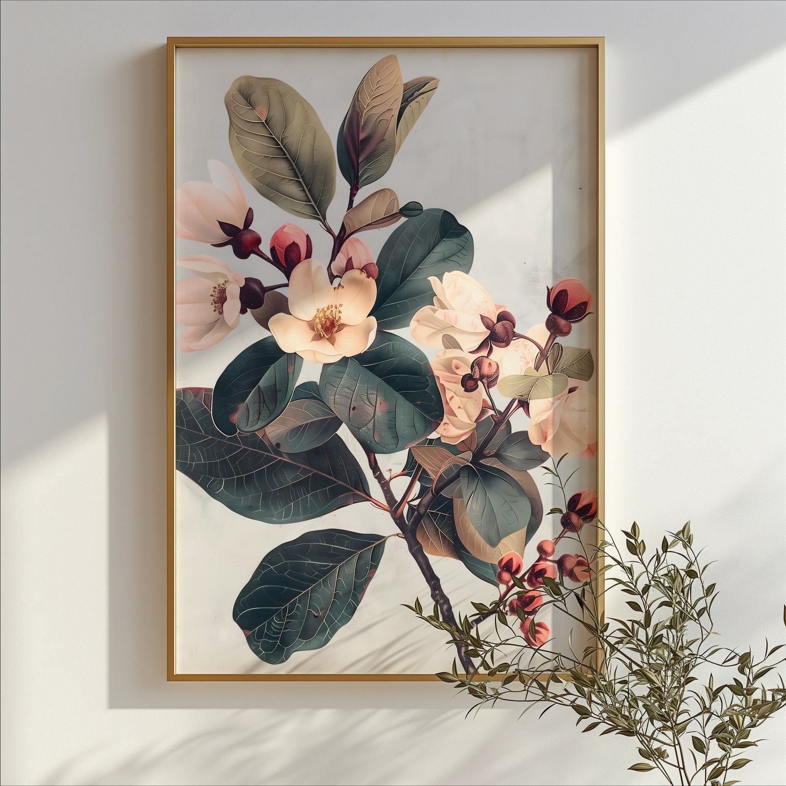 Vintage Cherry Blossom shown in a room — branch mockup