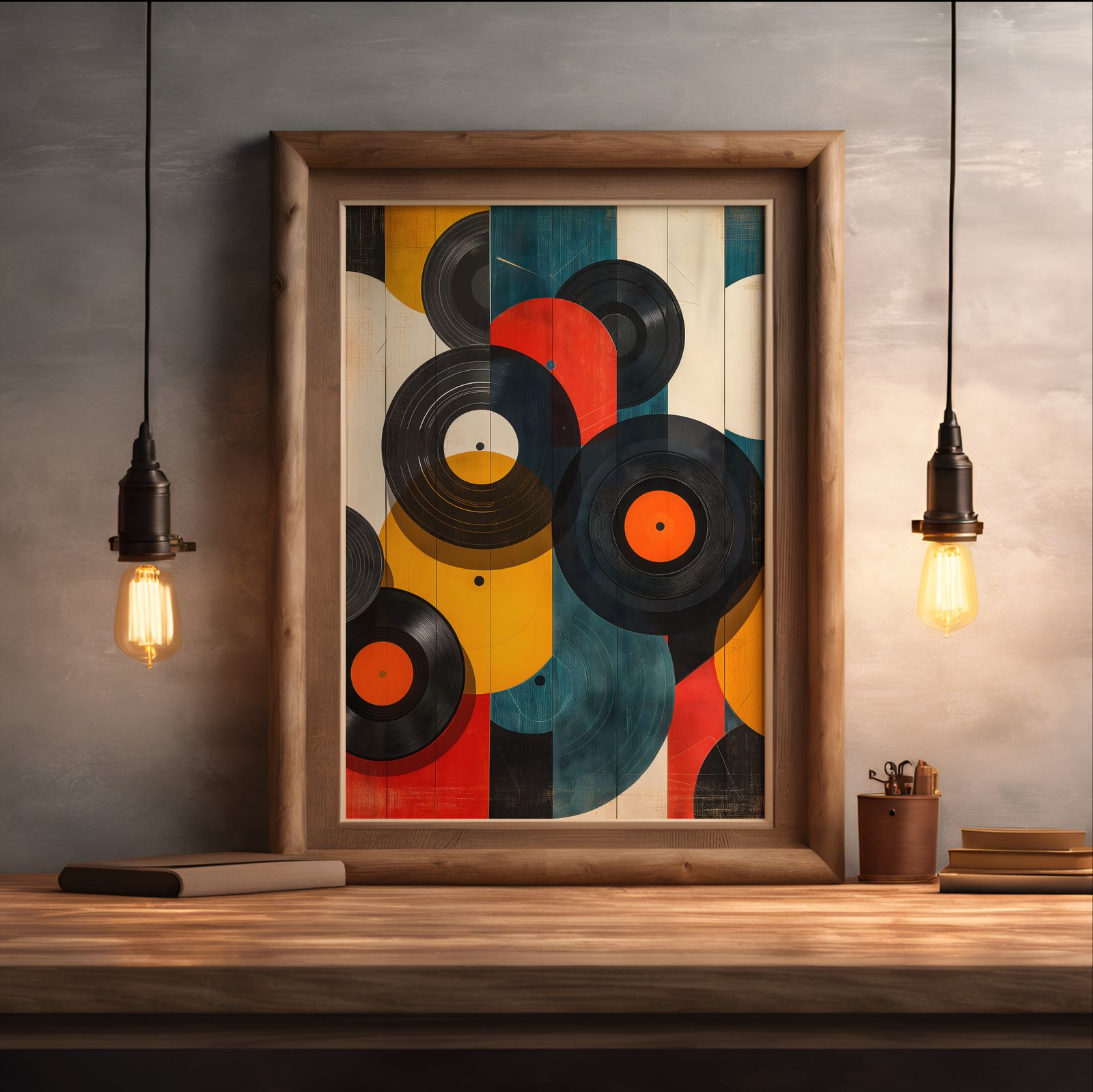 Long Play shown in a room — desk mockup