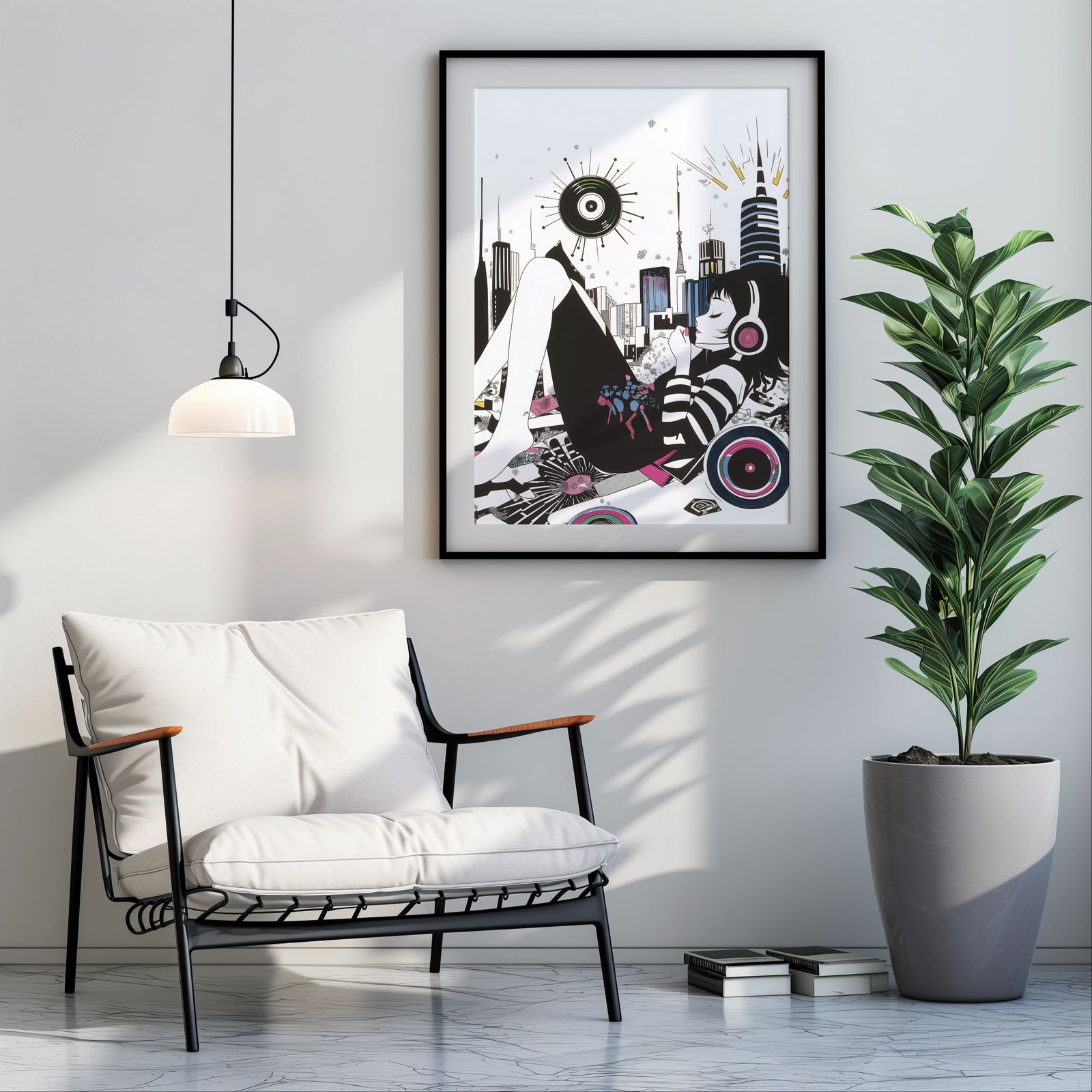 Vinyl Sun shown in a room — room mockup