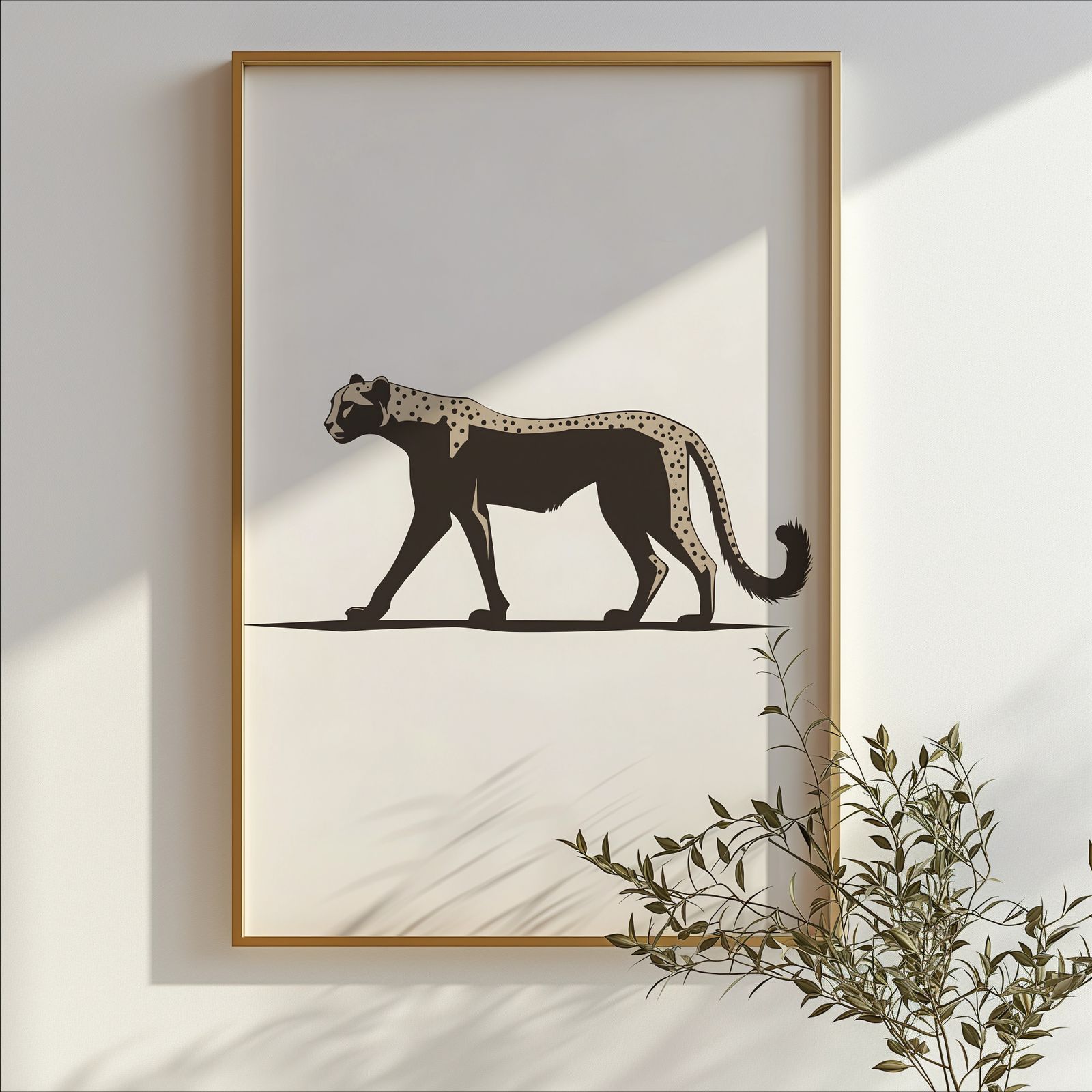 Minimalist Cheetah shown in a room — branch mockup
