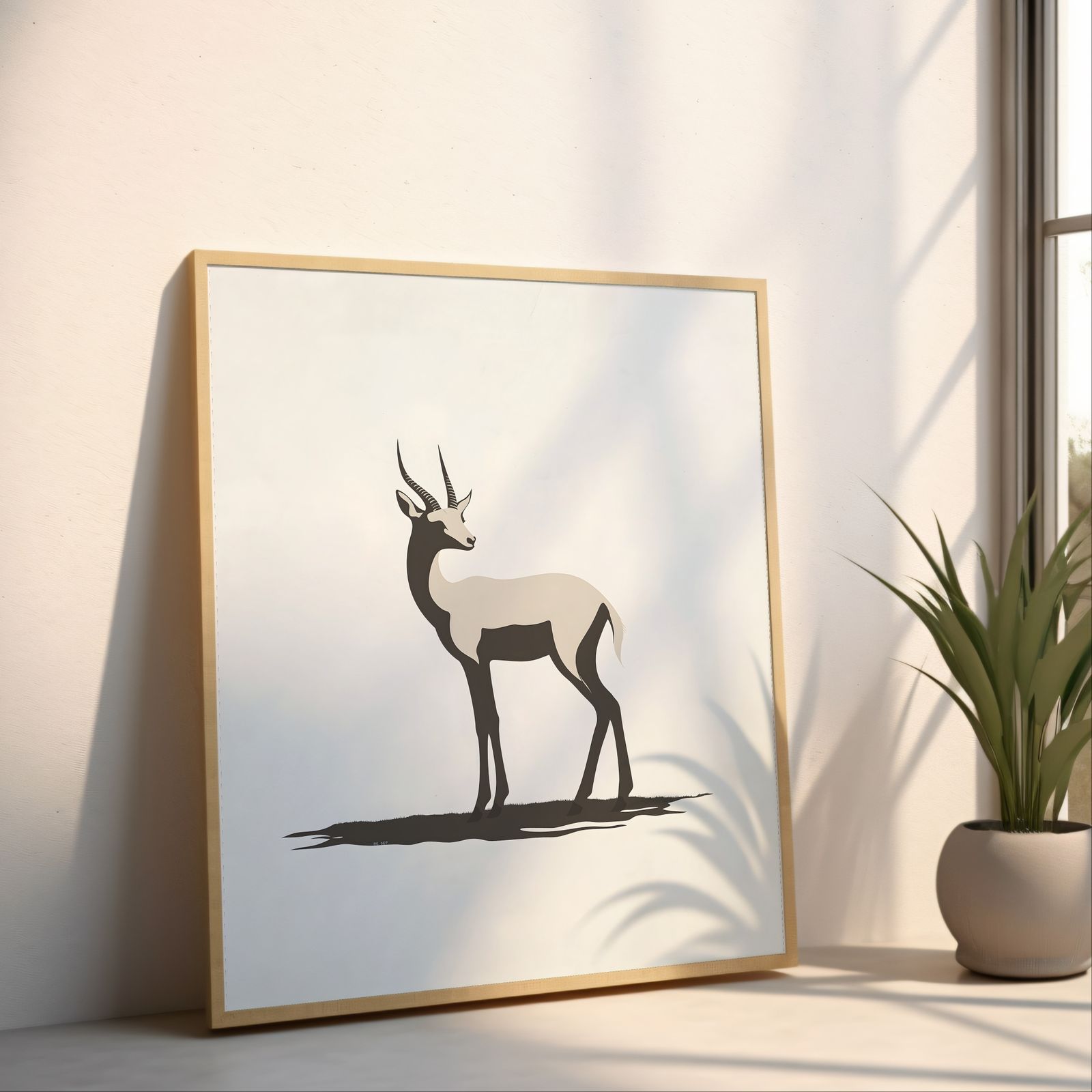 Minimalist Gazelle shown in a room — angled mockup
