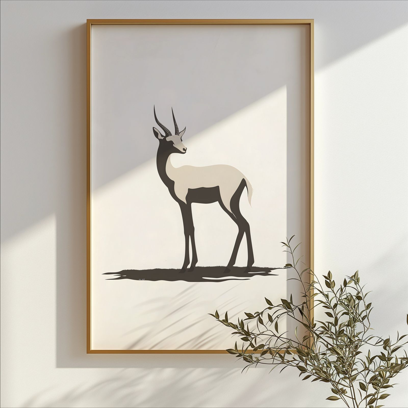 Minimalist Gazelle shown in a room — branch mockup