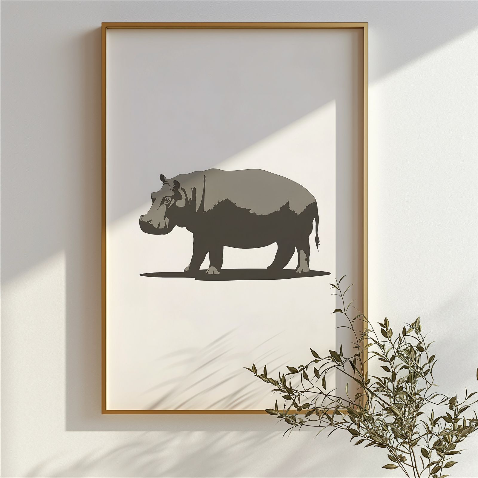 Minimalist Hippo shown in a room — branch mockup