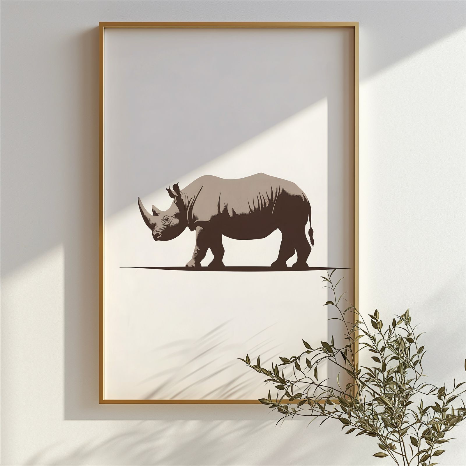 Minimalist Rhino shown in a room — branch mockup