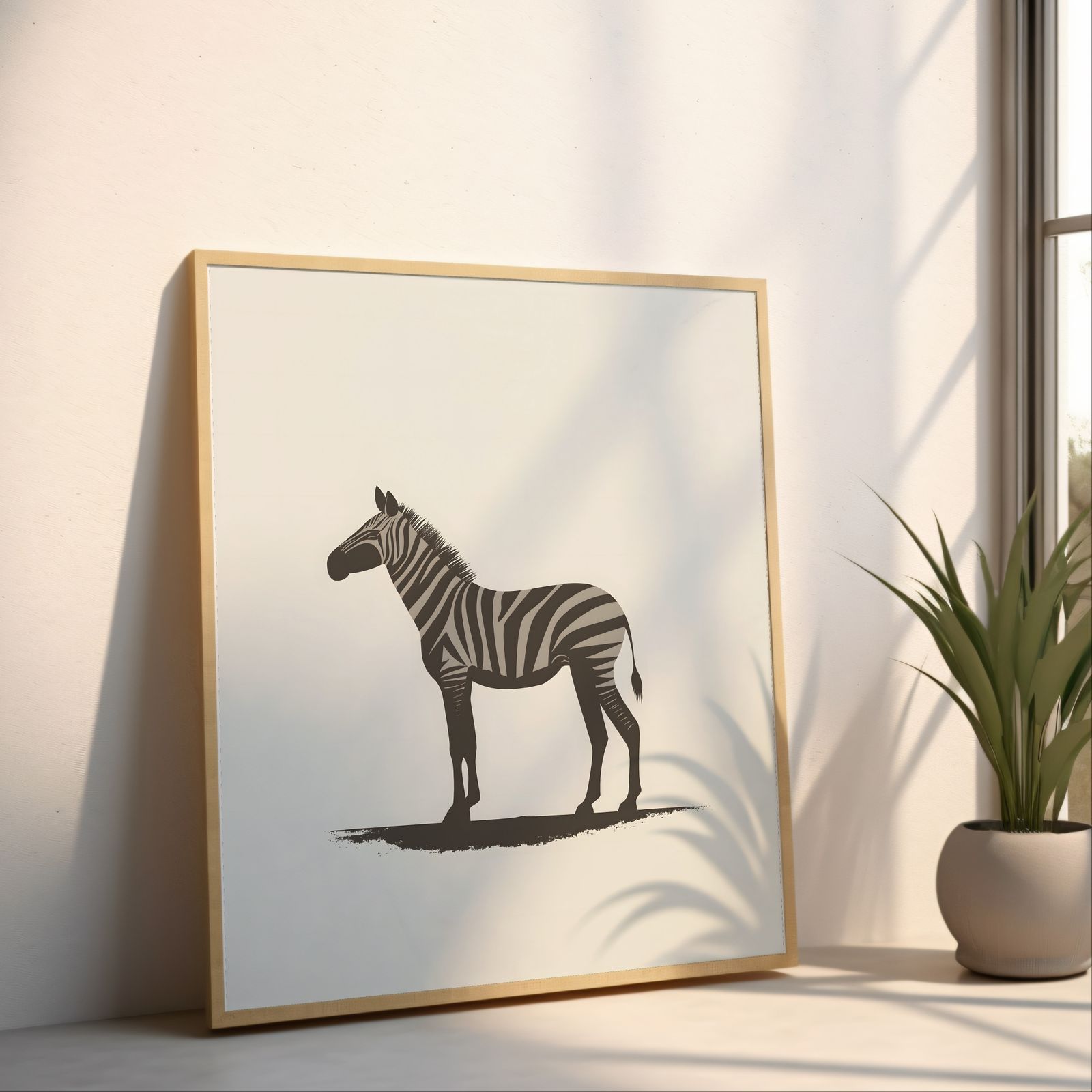 Minimalist Zebra shown in a room — angled mockup